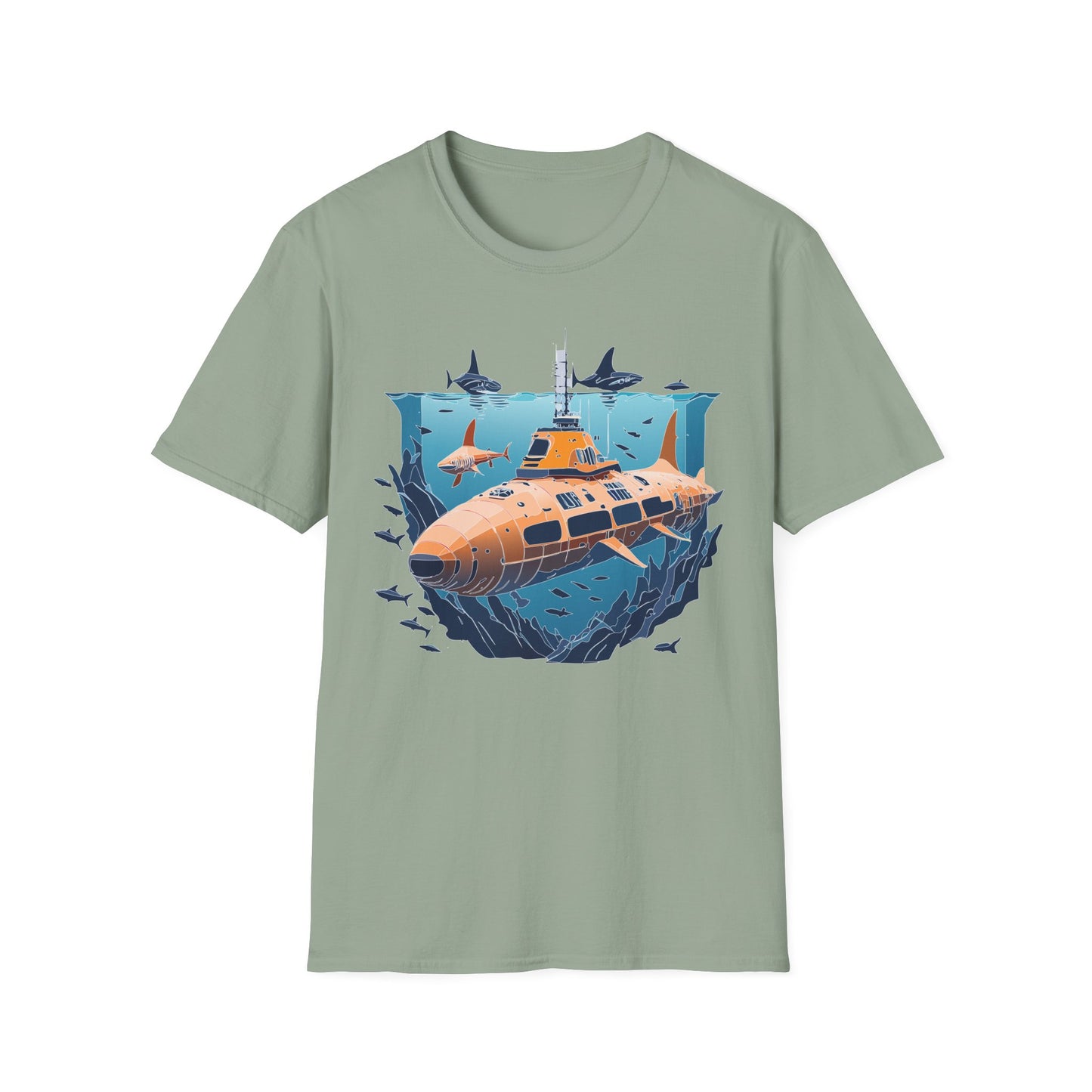 Ocean Tee Shirt, Ocean Shirt, Shirt with Ocean, U boat Tees, Shirt with U-Boat