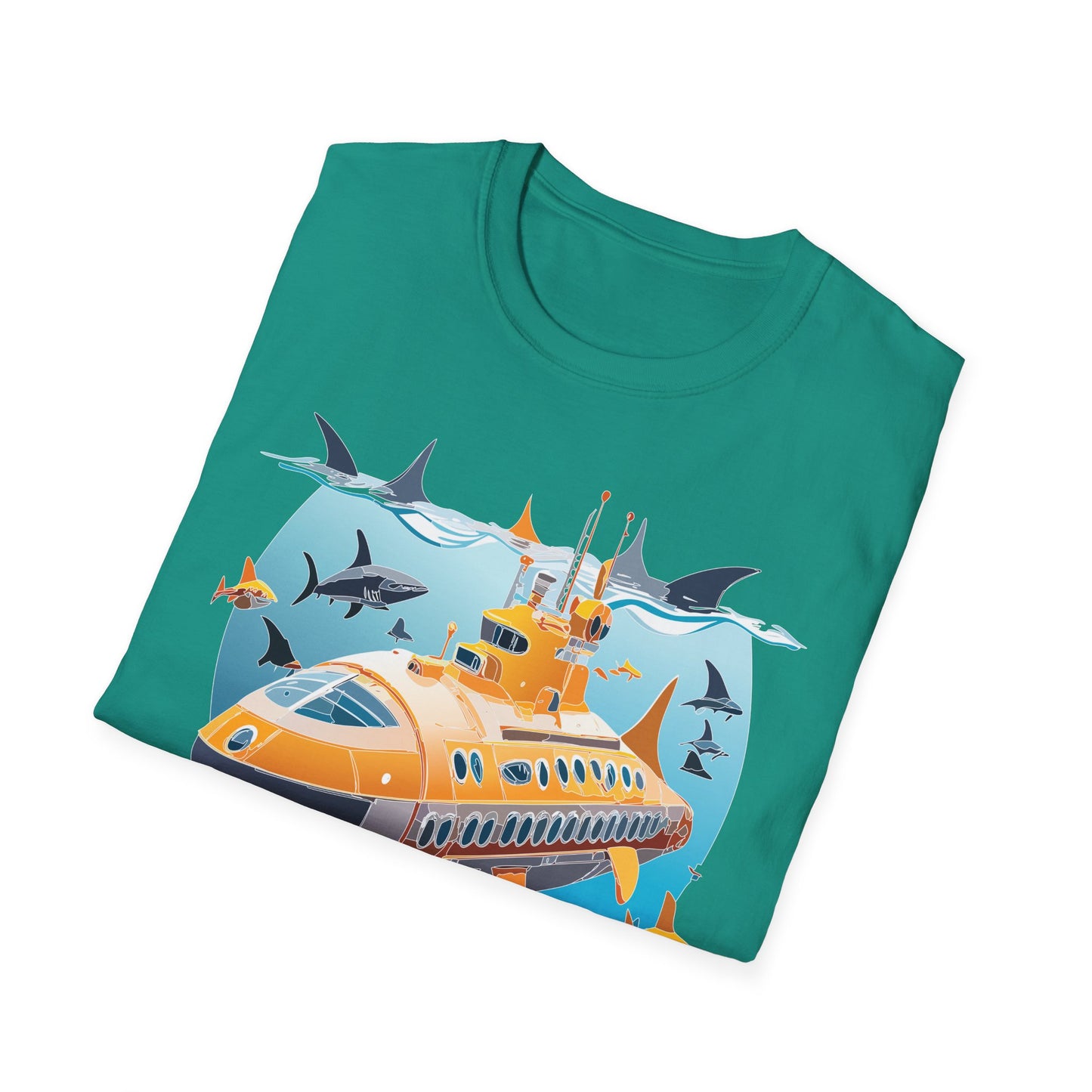 Ocean Tee Shirt, Ocean Shirt, Shirt with Ocean, U boat Tees, Shirt with U-Boat