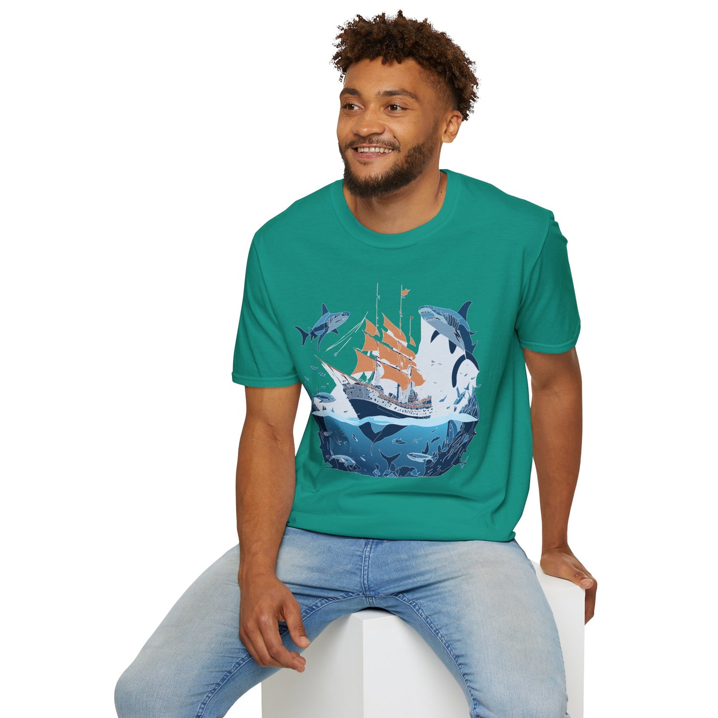 Ocean Tee Shirt, Ocean Shirt, Shirt with Ocean, U boat Tees, Shirt with U-Boat