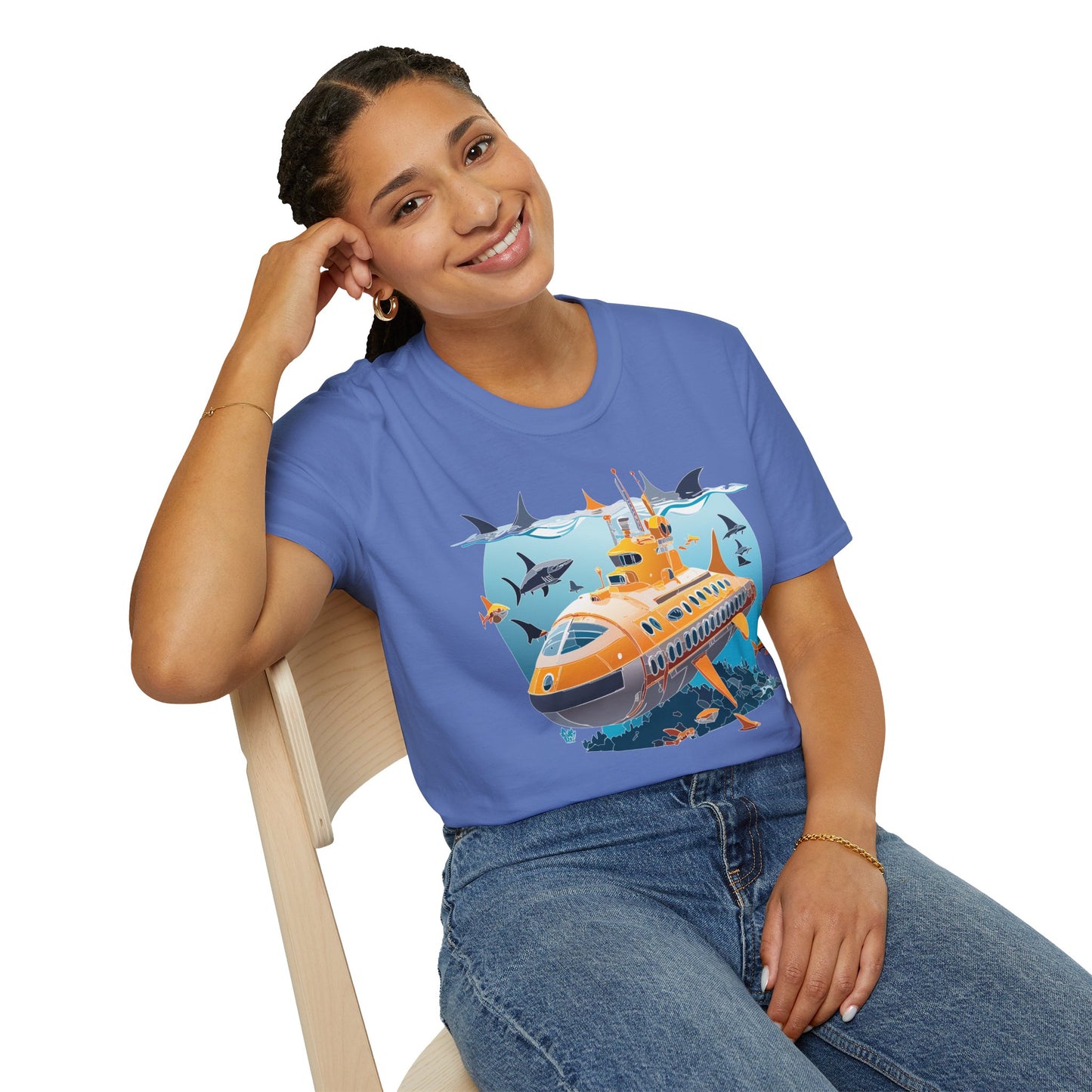 Ocean Tee Shirt, Ocean Shirt, Shirt with Ocean, U boat Tees, Shirt with U-Boat