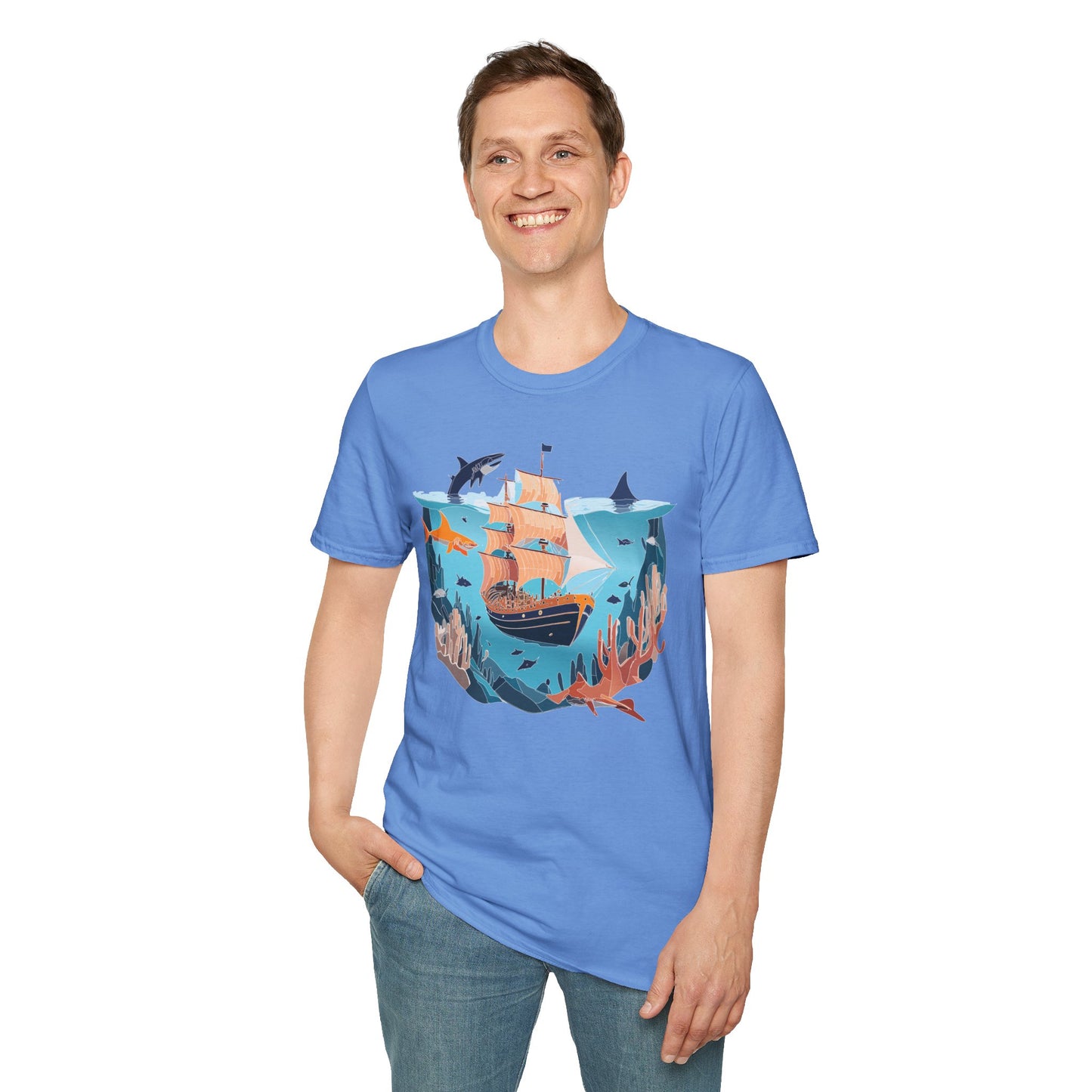 Ocean Tee Shirt, Ocean Shirt, Shirt with Ocean, U boat Tees, Shirt with U-Boat