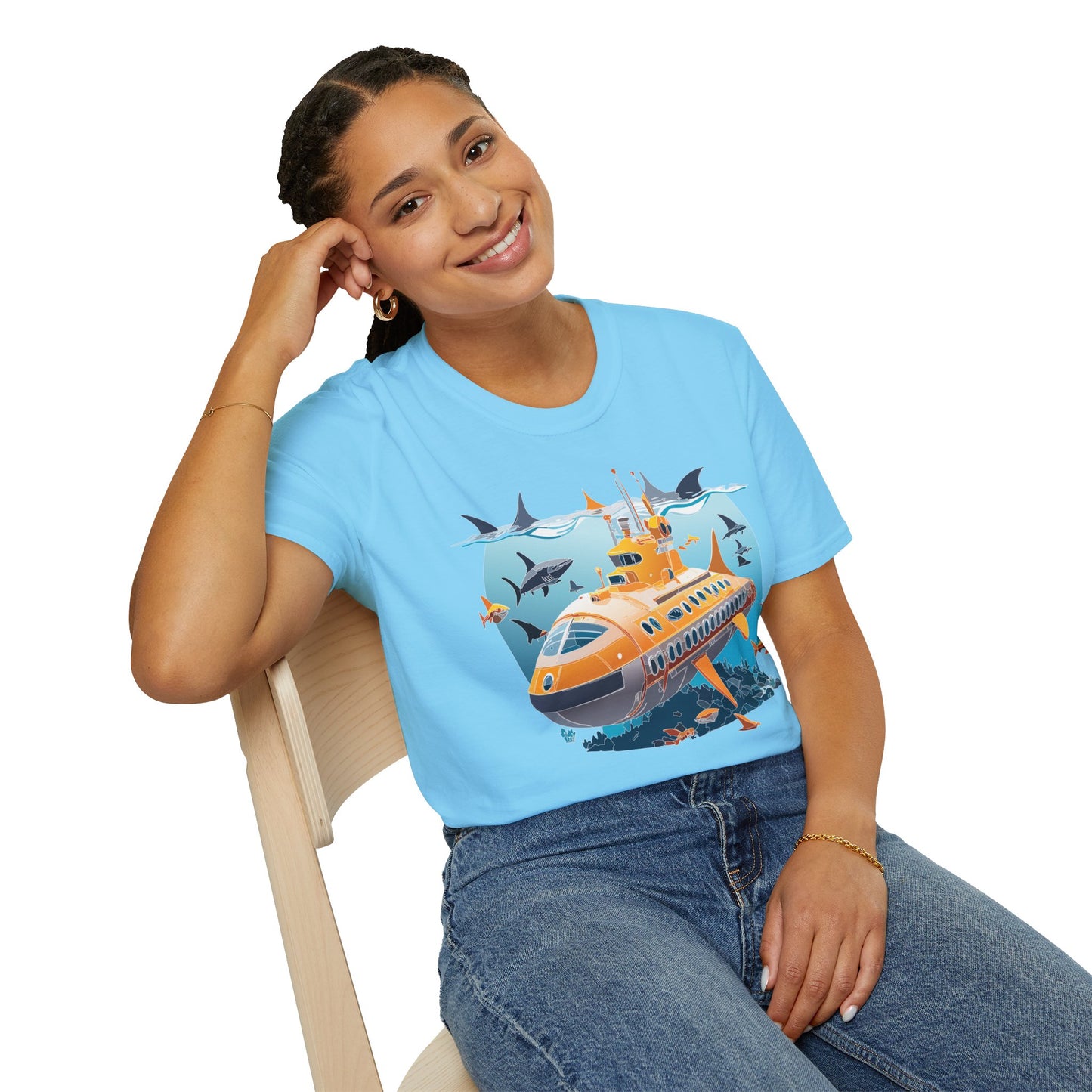 Ocean Tee Shirt, Ocean Shirt, Shirt with Ocean, U boat Tees, Shirt with U-Boat