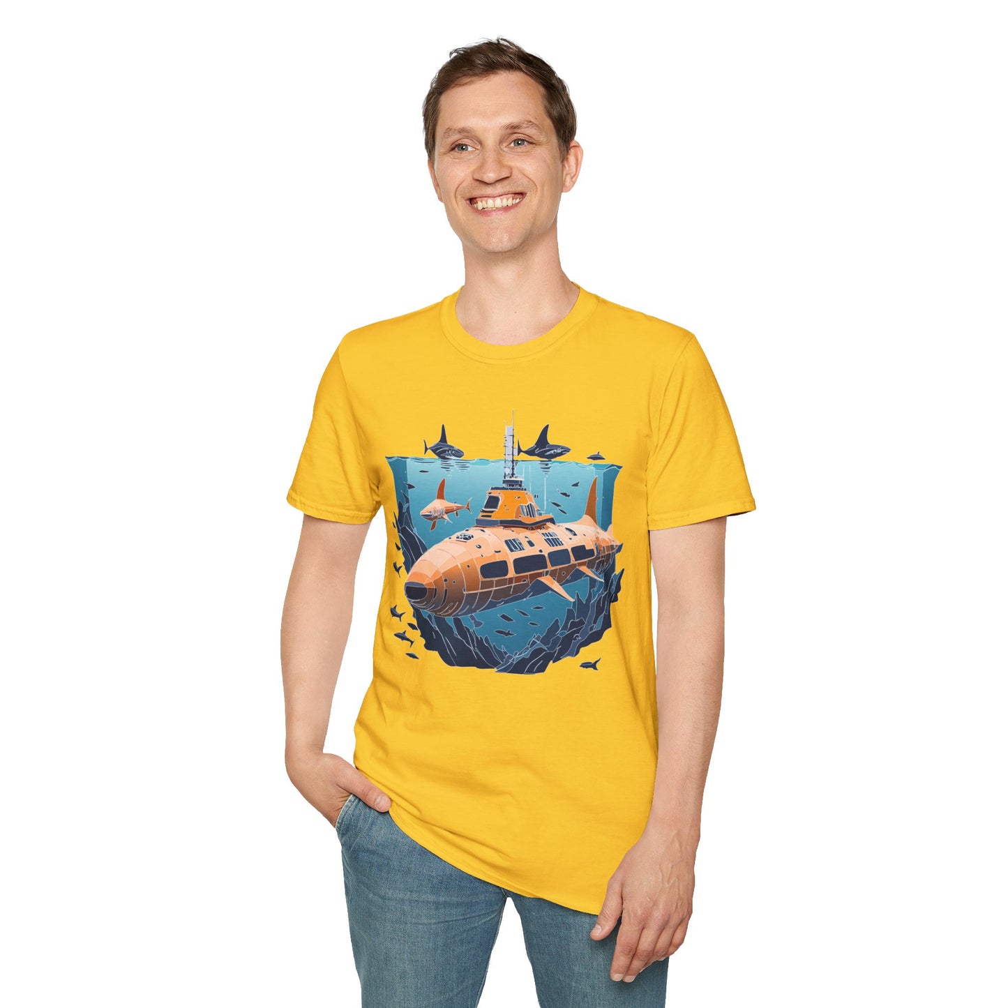 Ocean Tee Shirt, Ocean Shirt, Shirt with Ocean, U boat Tees, Shirt with U-Boat