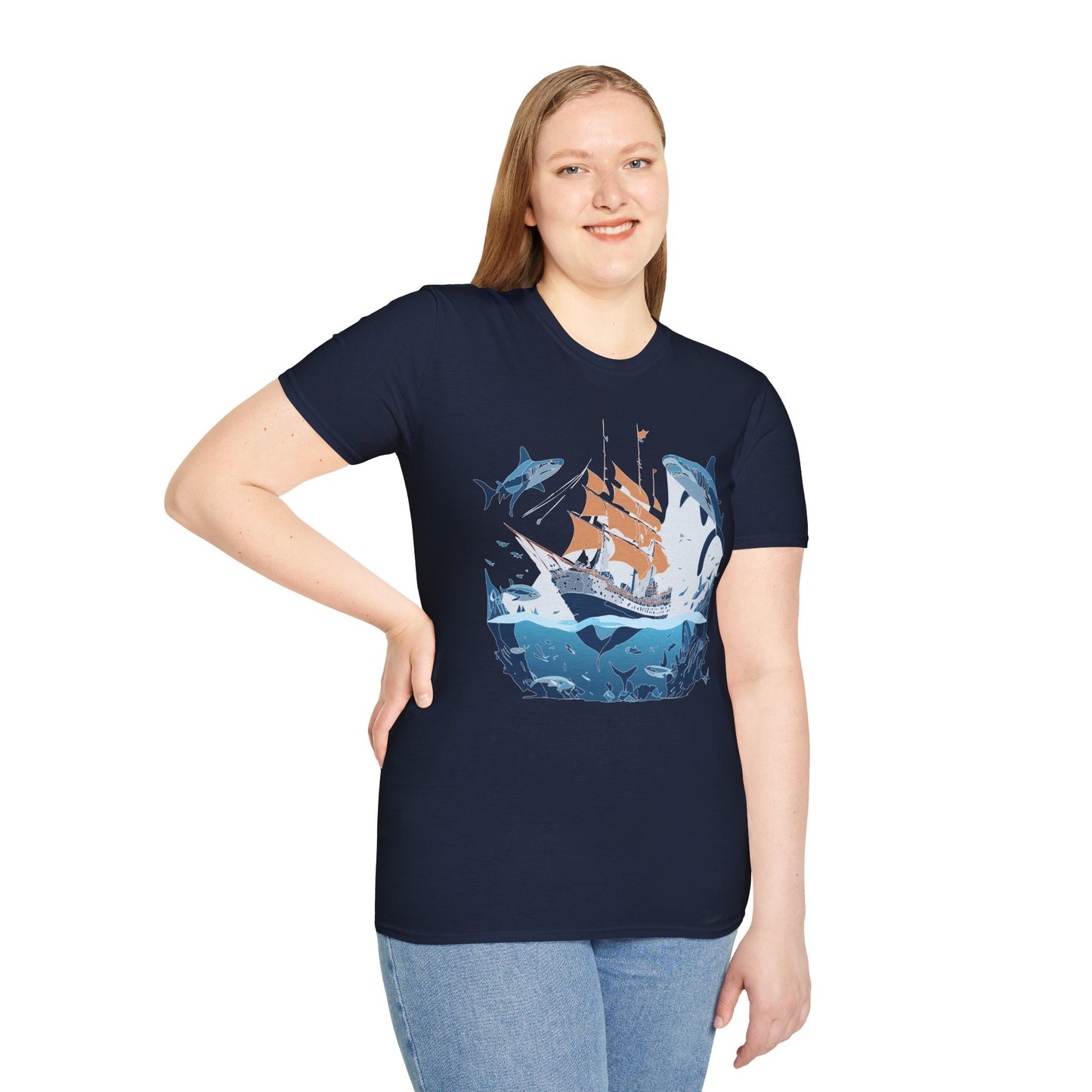 Ocean Tee Shirt, Ocean Shirt, Shirt with Ocean, U boat Tees, Shirt with U-Boat
