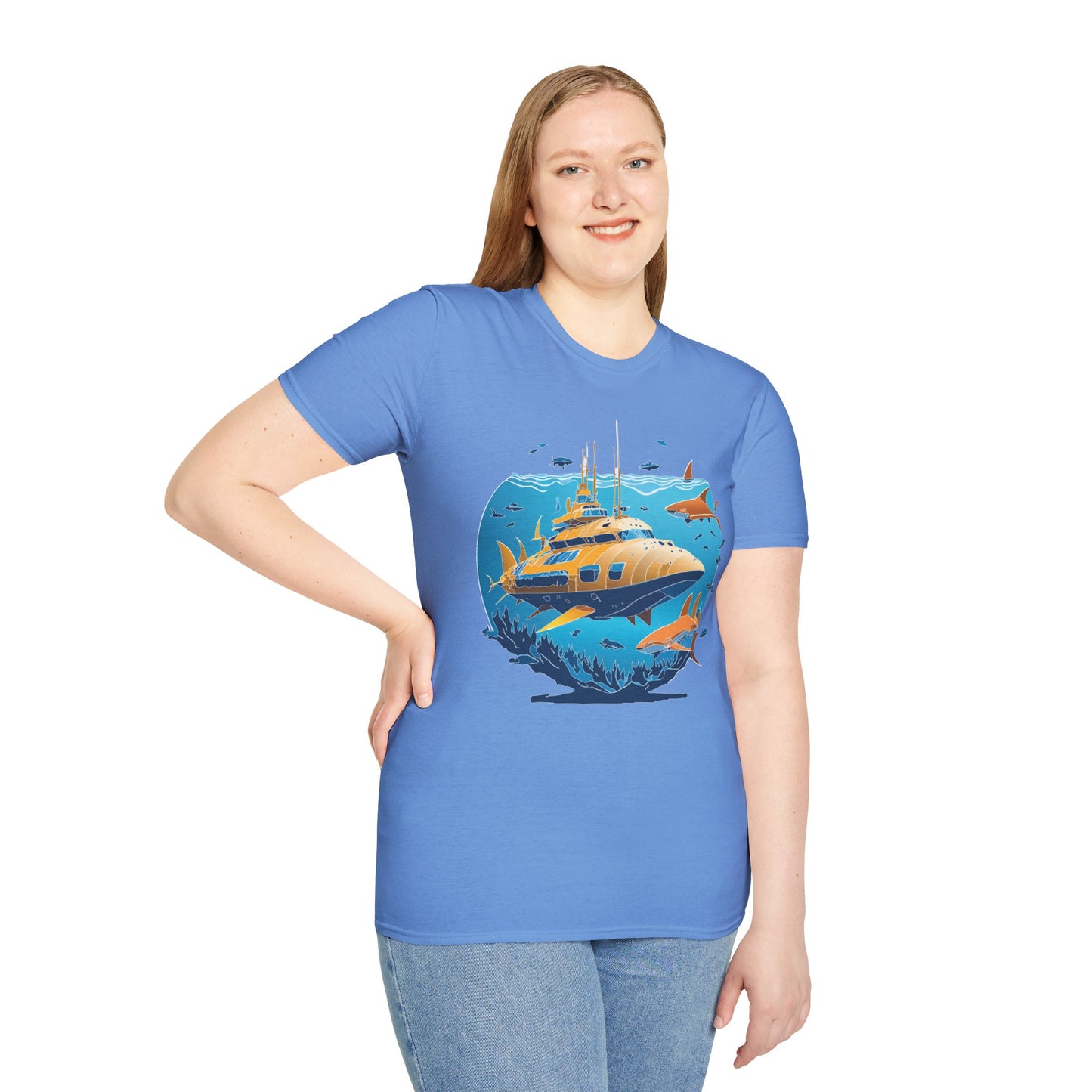 Ocean Tee Shirt, Ocean Shirt, Shirt with Ocean, U boat Tees, Shirt with U-Boat