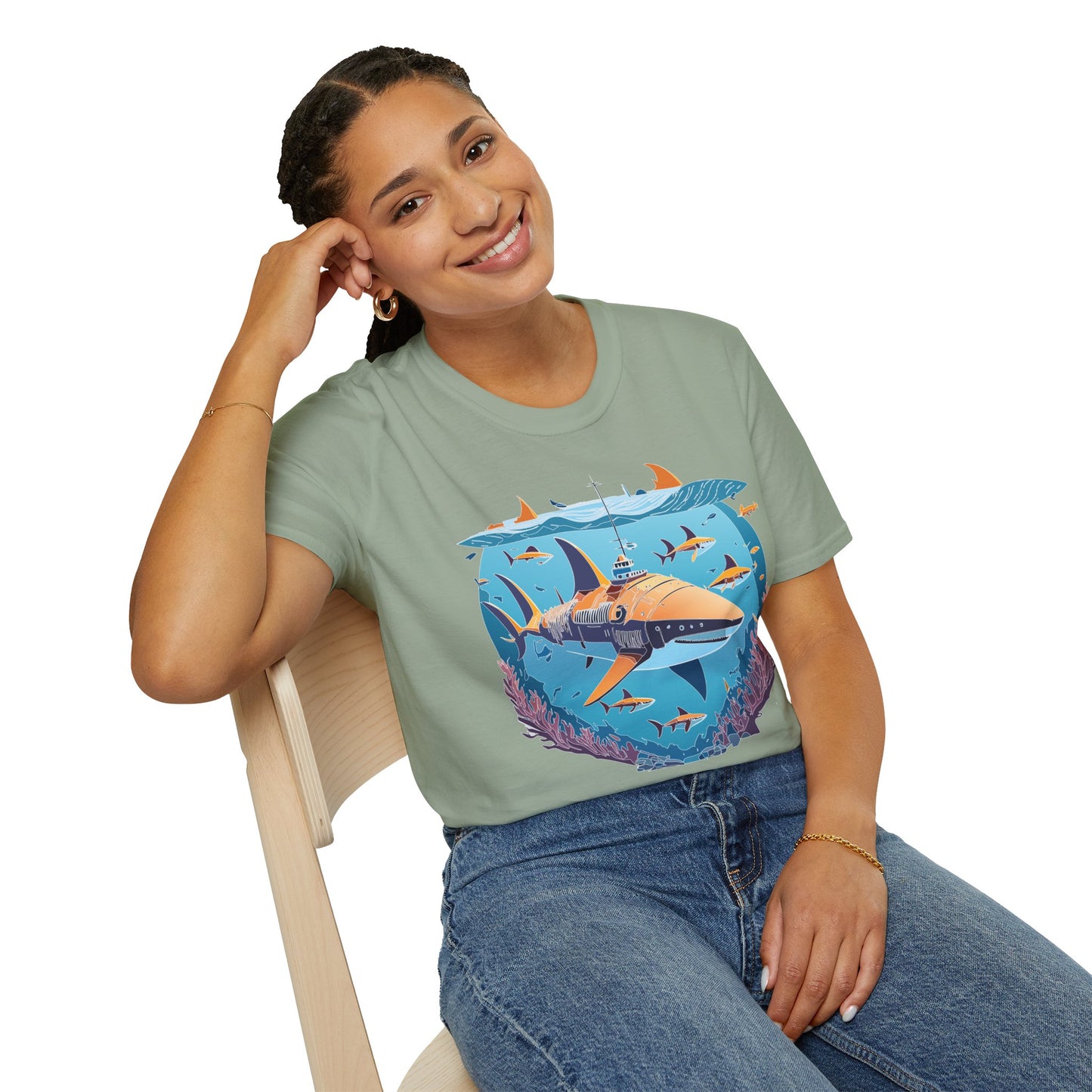 Ocean Tee Shirt, Ocean Shirt, Shirt with Ocean, U boat Tees, Shirt with U-Boat