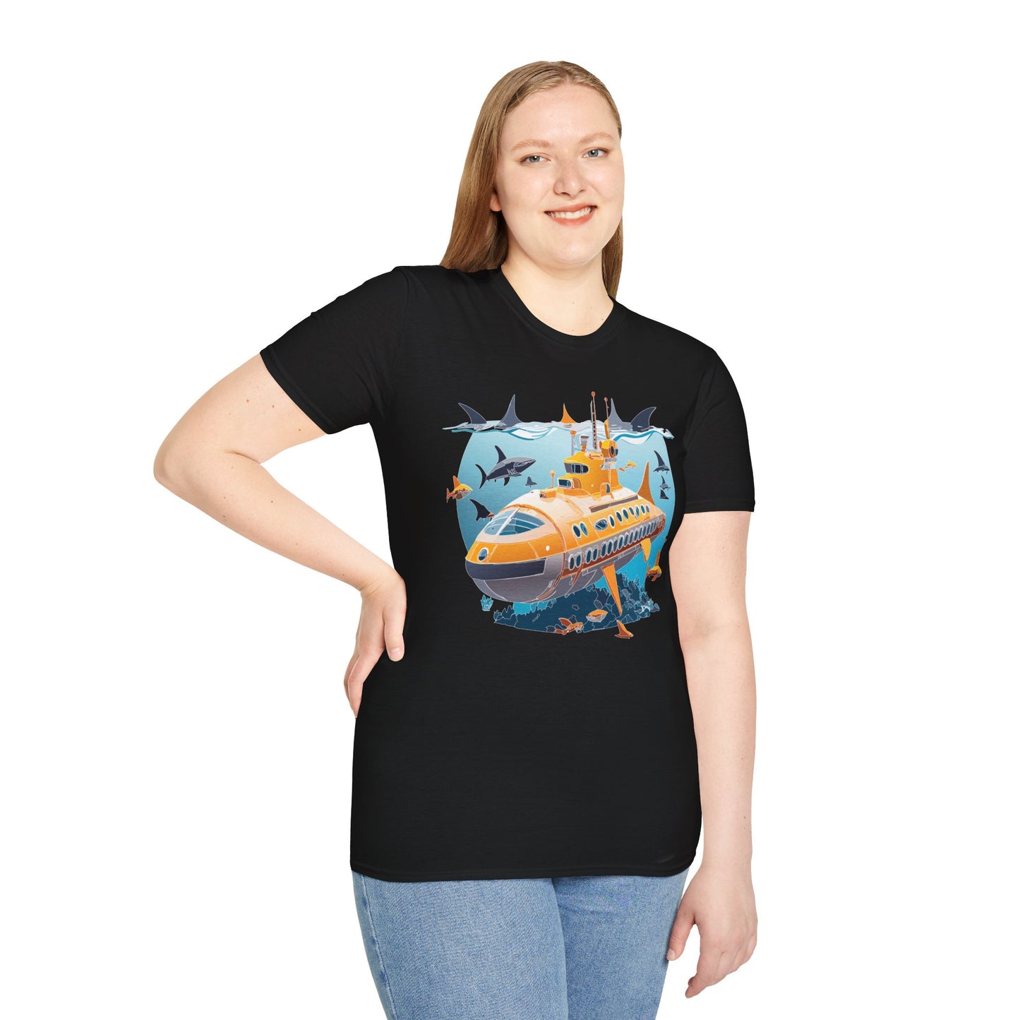 Ocean Tee Shirt, Ocean Shirt, Shirt with Ocean, U boat Tees, Shirt with U-Boat
