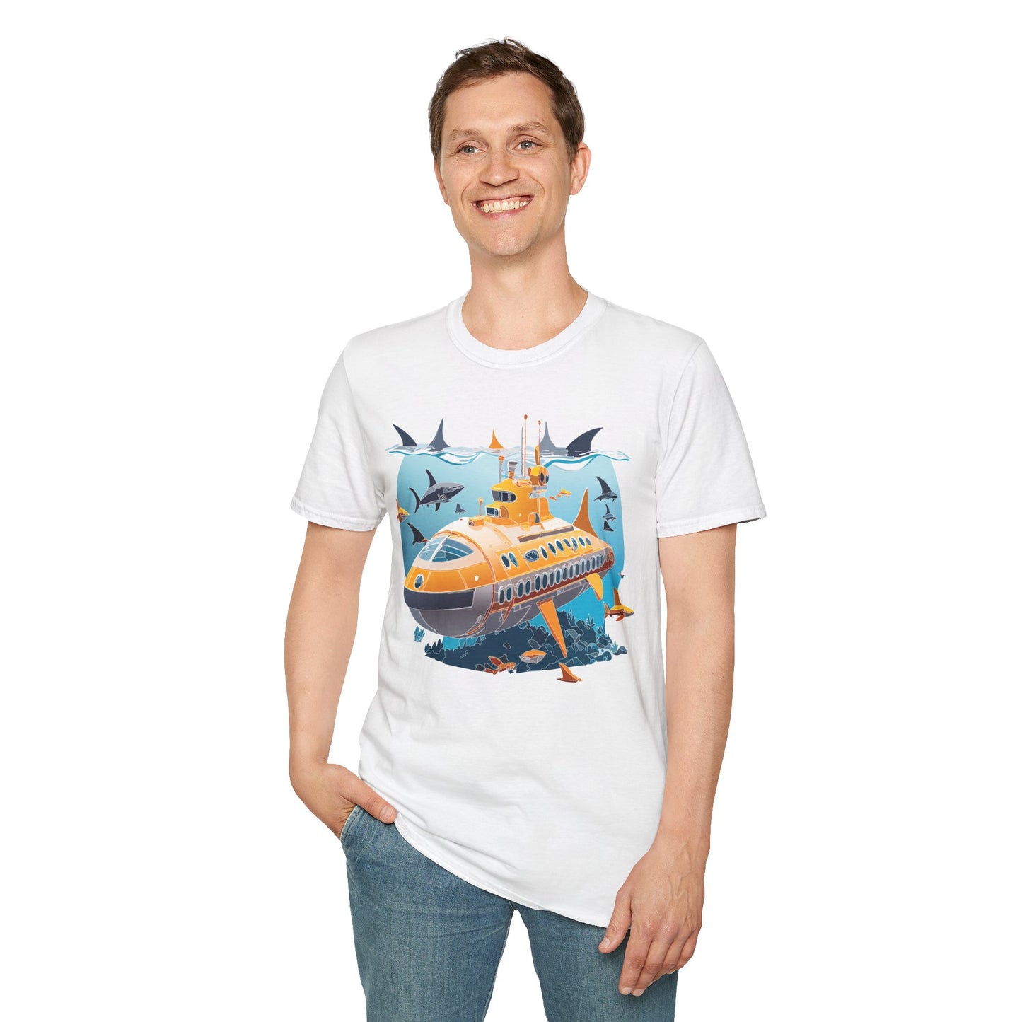 Ocean Tee Shirt, Ocean Shirt, Shirt with Ocean, U boat Tees, Shirt with U-Boat