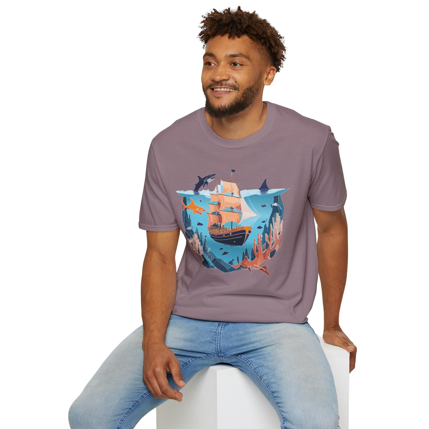 Ocean Tee Shirt, Ocean Shirt, Shirt with Ocean, U boat Tees, Shirt with U-Boat