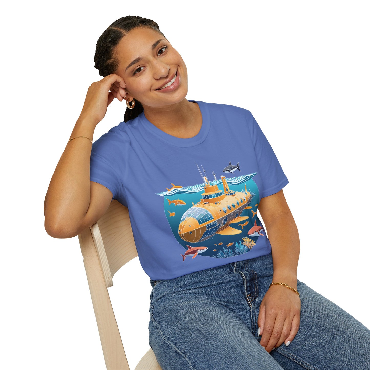Ocean Tee Shirt, Ocean Shirt, Shirt with Ocean, U boat Tees, Shirt with U-Boat