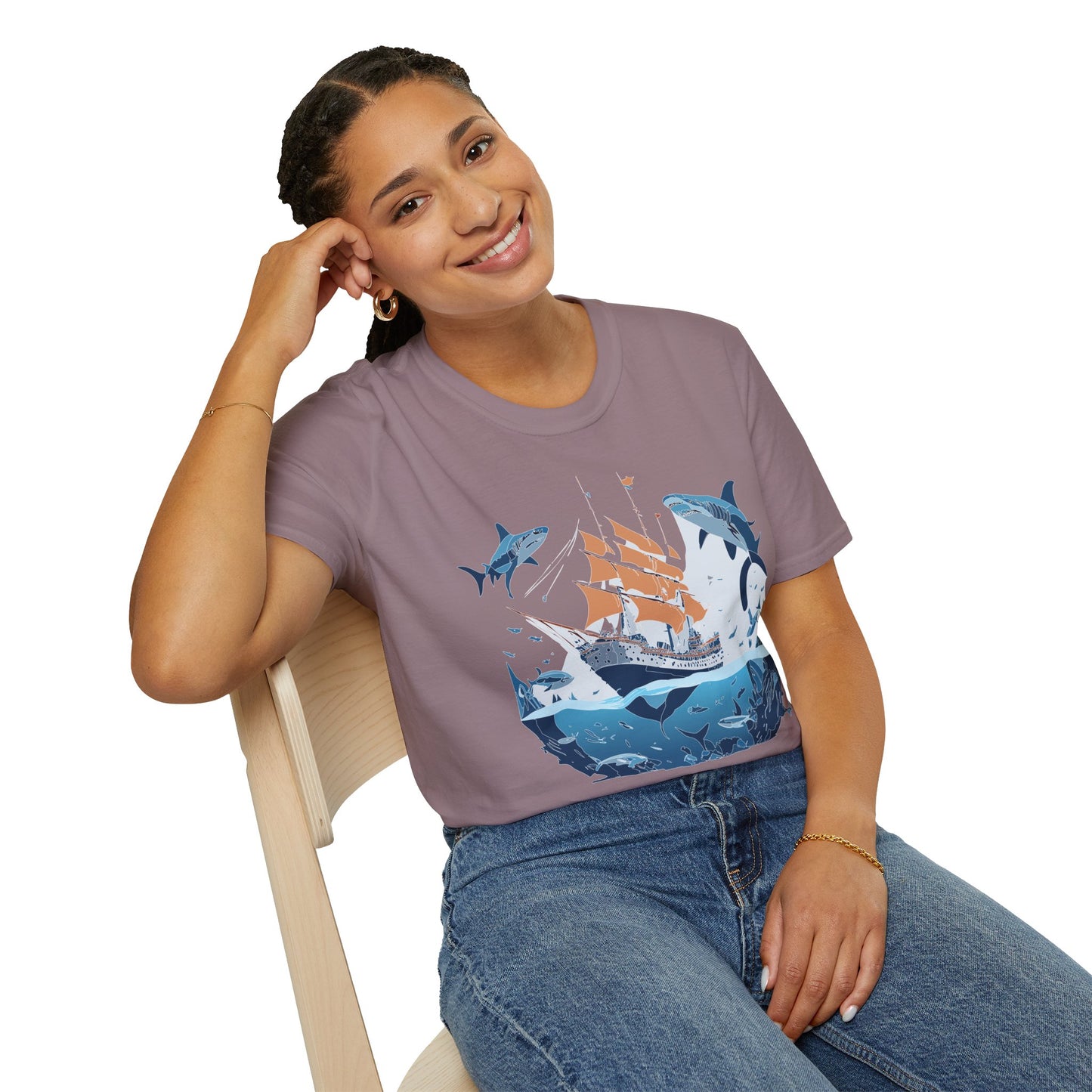 Ocean Tee Shirt, Ocean Shirt, Shirt with Ocean, U boat Tees, Shirt with U-Boat