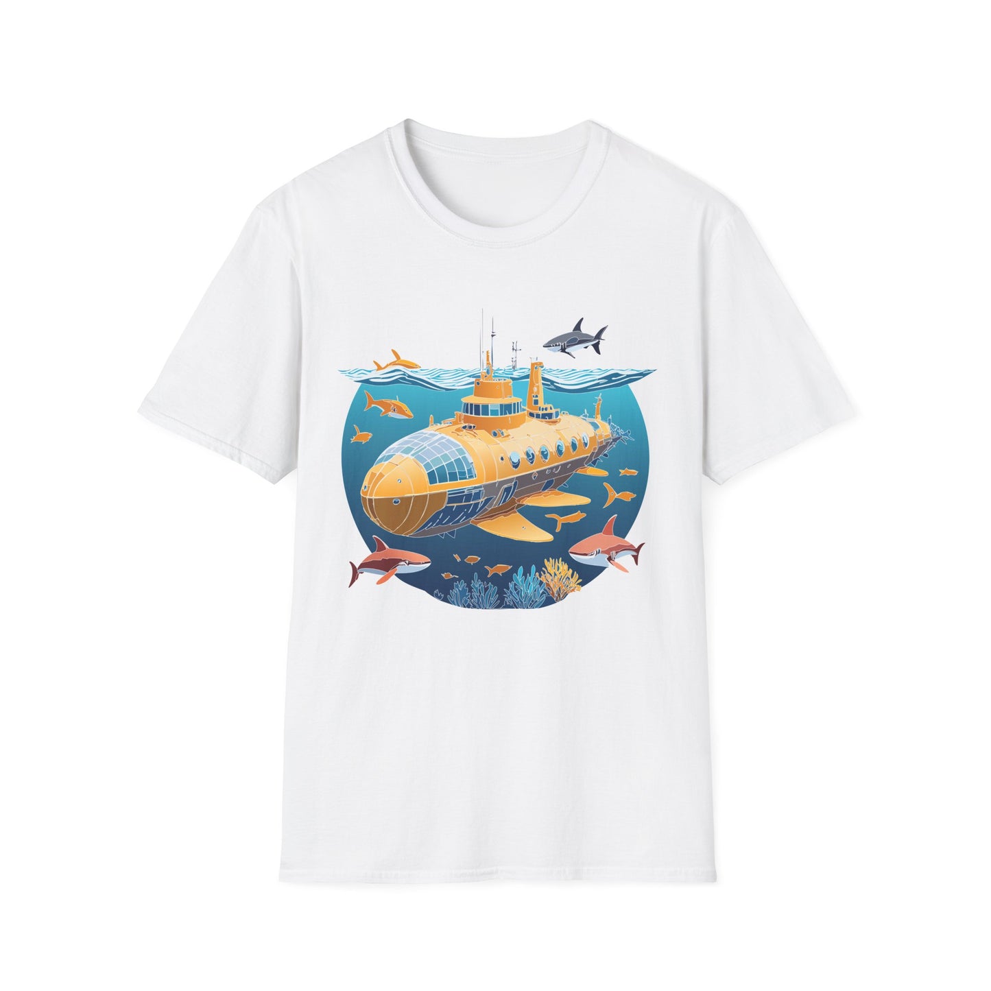 Ocean Tee Shirt, Ocean Shirt, Shirt with Ocean, U boat Tees, Shirt with U-Boat