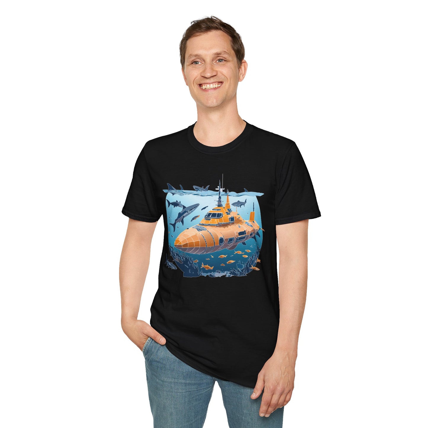 Ocean Tee Shirt, Ocean Shirt, Shirt with Ocean, U boat Tees, Shirt with U-Boat