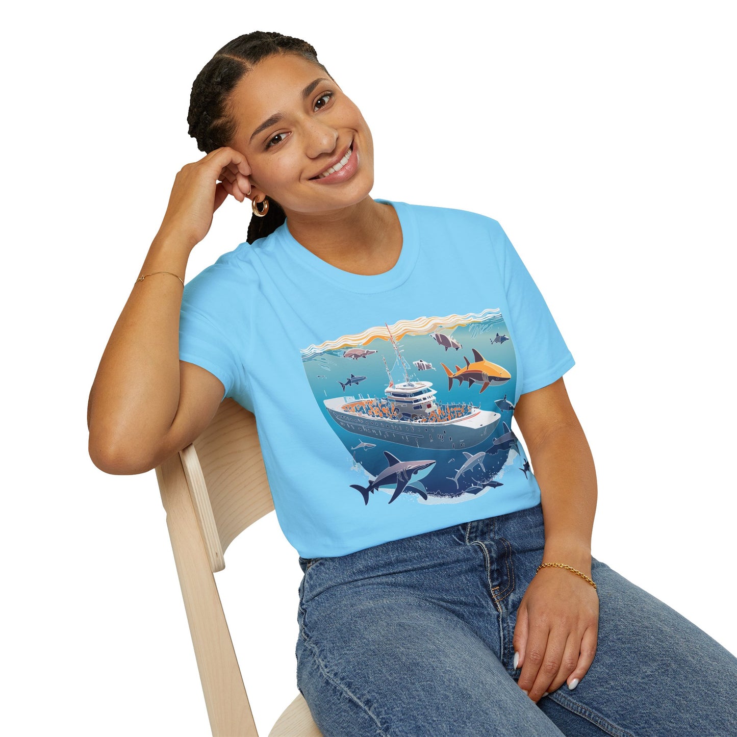 Ocean Tee Shirt, Ocean Shirt, Shirt with Ocean, U boat Tees, Shirt with U-Boat