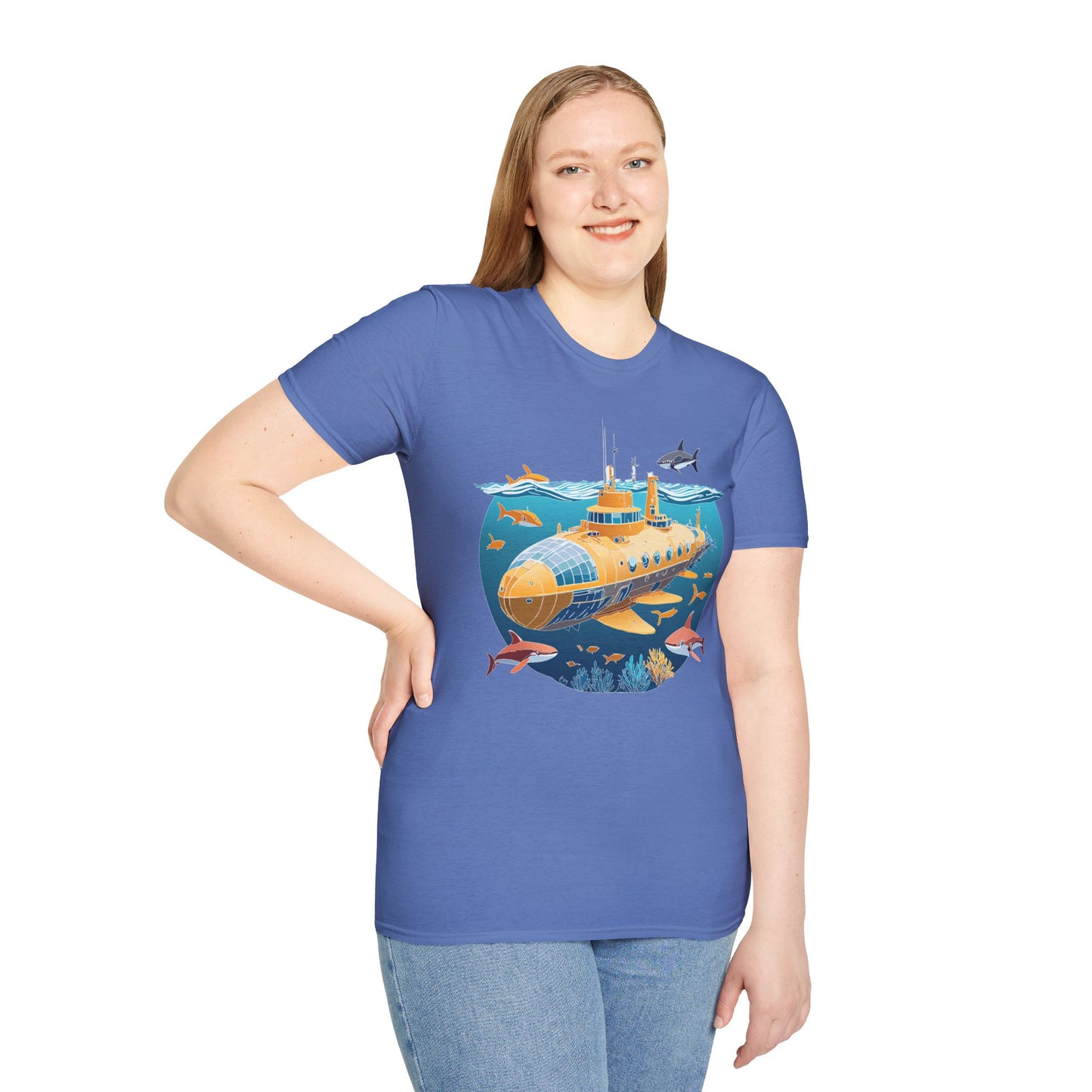 Ocean Tee Shirt, Ocean Shirt, Shirt with Ocean, U boat Tees, Shirt with U-Boat