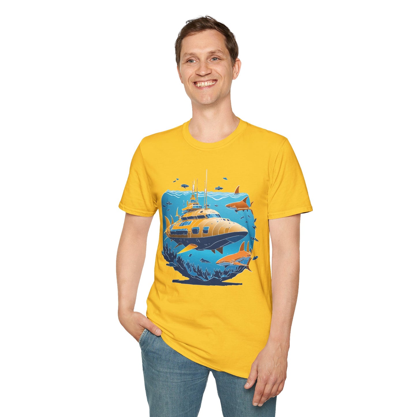 Ocean Tee Shirt, Ocean Shirt, Shirt with Ocean, U boat Tees, Shirt with U-Boat