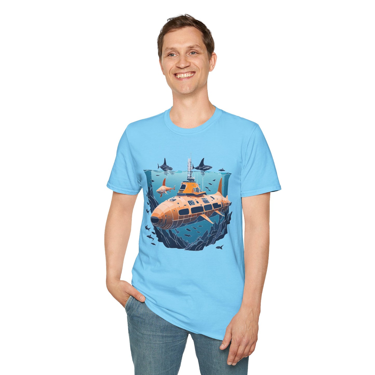 Ocean Tee Shirt, Ocean Shirt, Shirt with Ocean, U boat Tees, Shirt with U-Boat