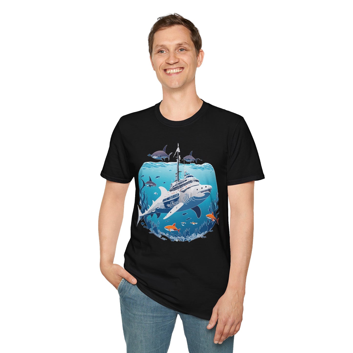 Ocean Tee Shirt, Ocean Shirt, Shirt with Ocean, U boat Tees, Shirt with U-Boat