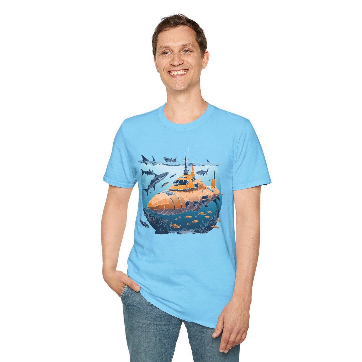 Ocean Tee Shirt, Ocean Shirt, Shirt with Ocean, U boat Tees, Shirt with U-Boat
