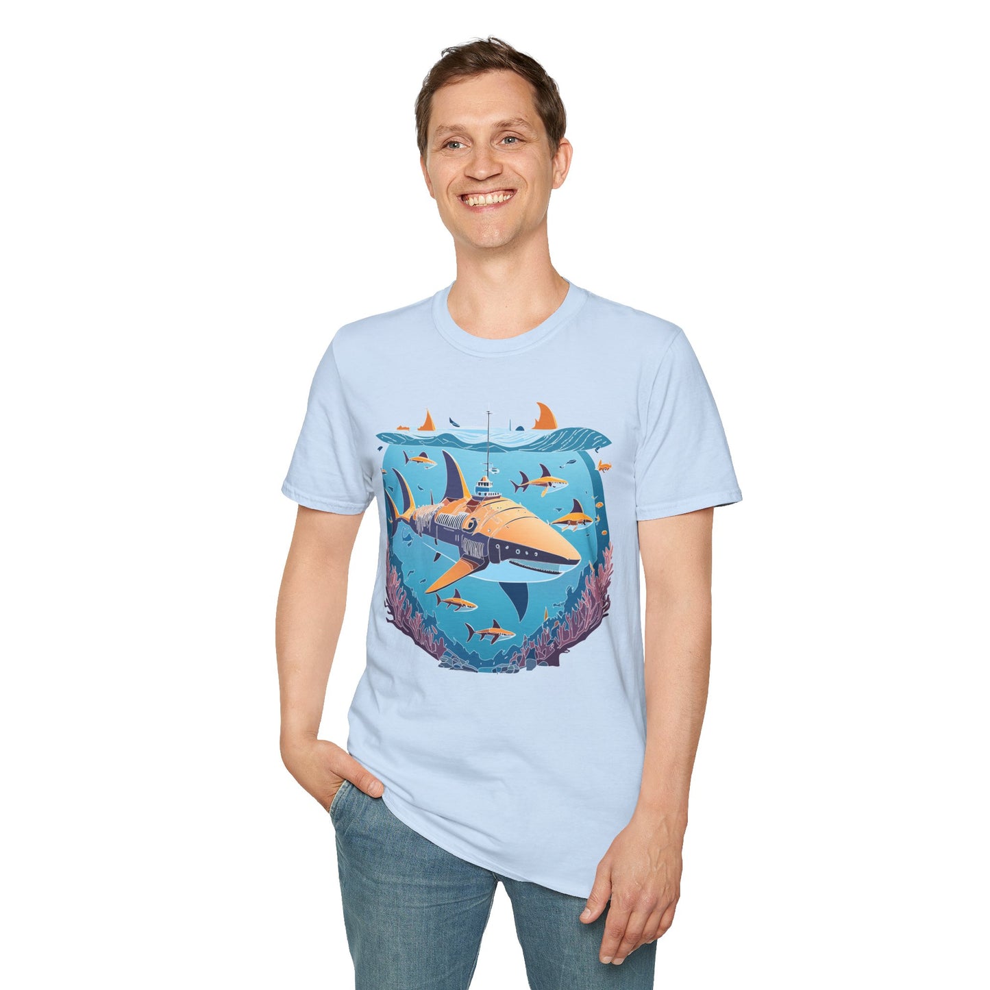 Ocean Tee Shirt, Ocean Shirt, Shirt with Ocean, U boat Tees, Shirt with U-Boat