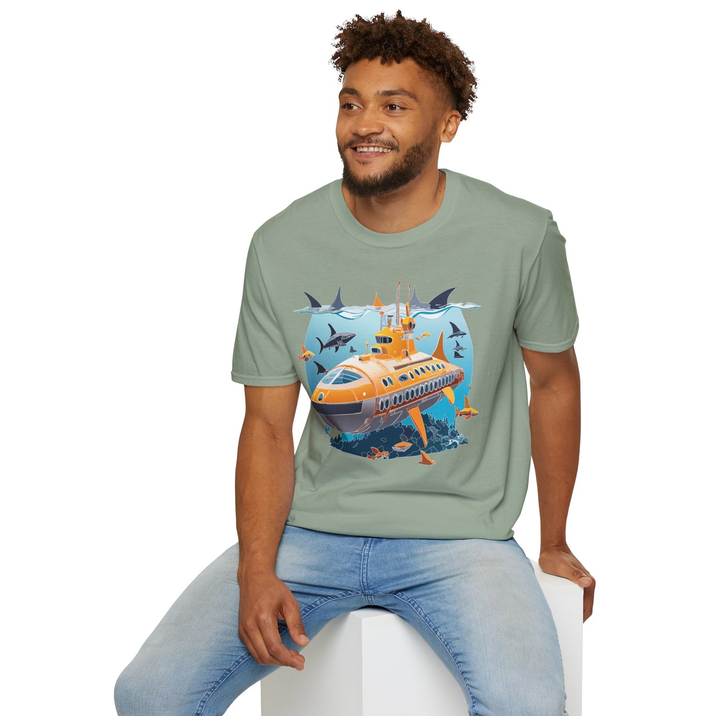 Ocean Tee Shirt, Ocean Shirt, Shirt with Ocean, U boat Tees, Shirt with U-Boat