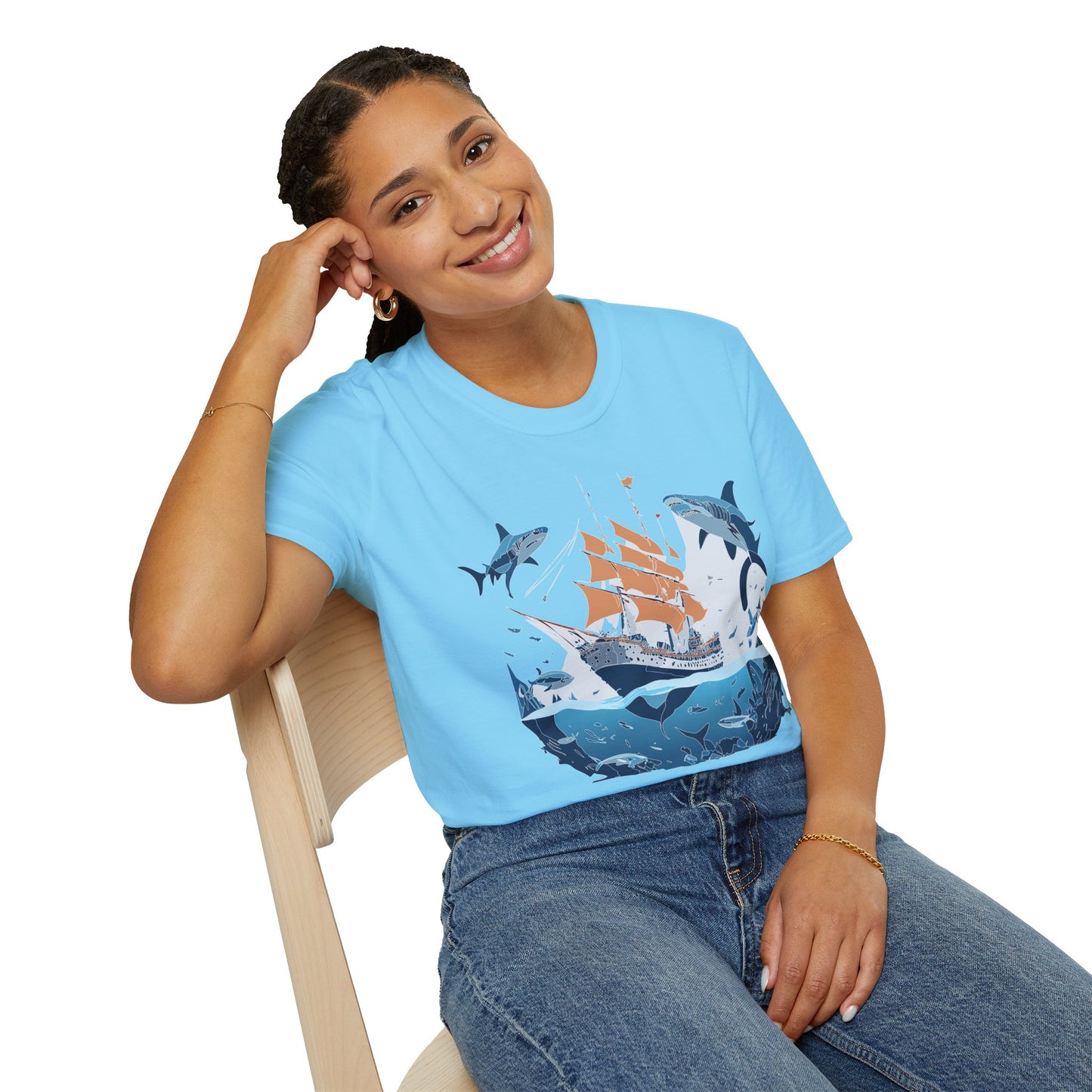 Ocean Tee Shirt, Ocean Shirt, Shirt with Ocean, U boat Tees, Shirt with U-Boat