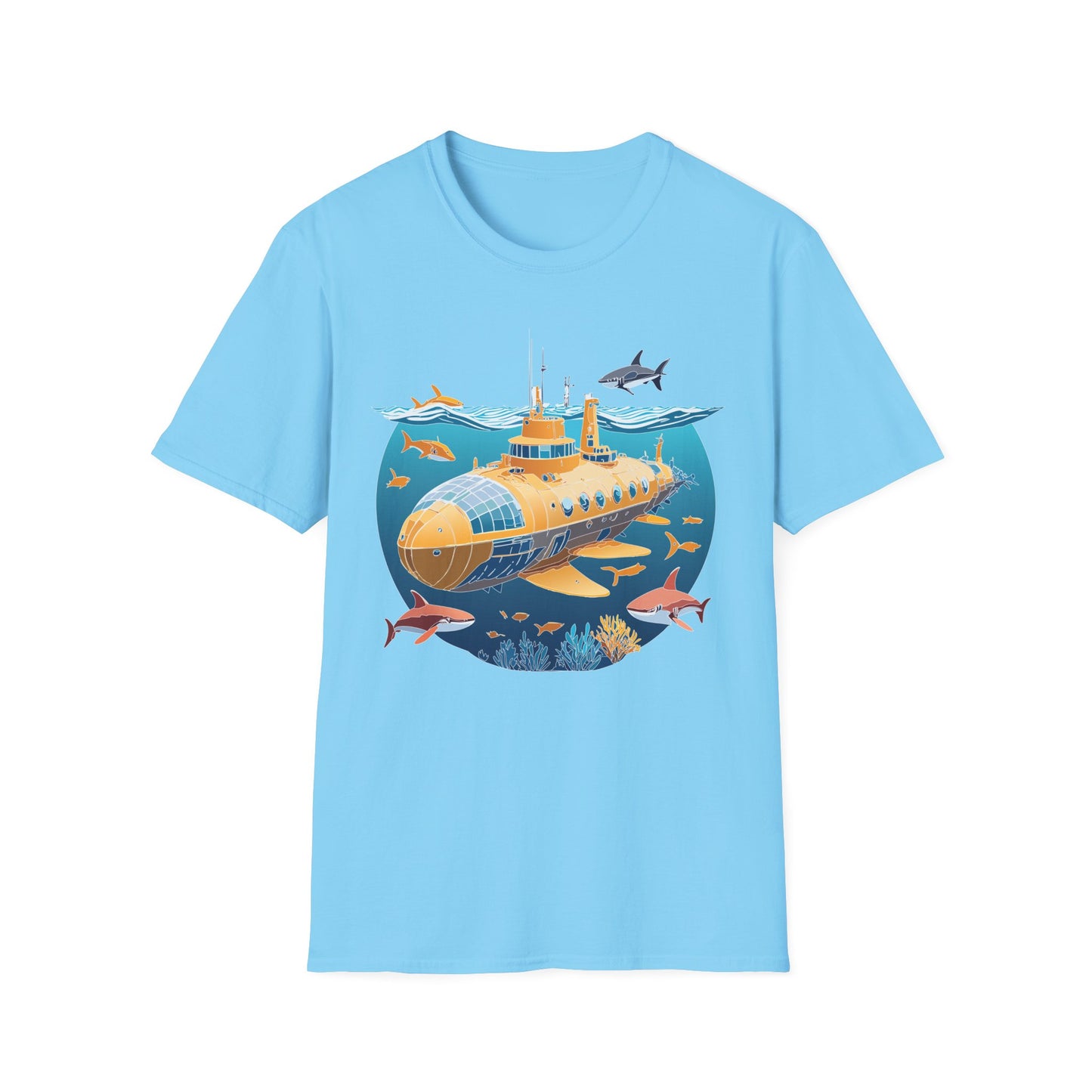 Ocean Tee Shirt, Ocean Shirt, Shirt with Ocean, U boat Tees, Shirt with U-Boat