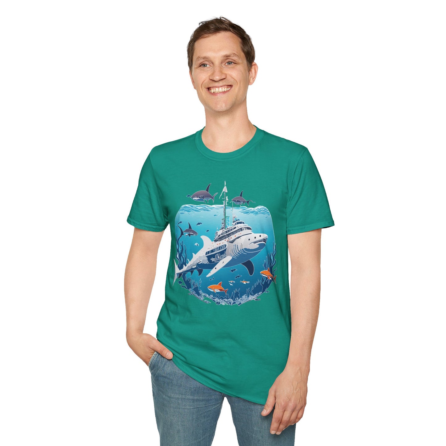 Ocean Tee Shirt, Ocean Shirt, Shirt with Ocean, U boat Tees, Shirt with U-Boat