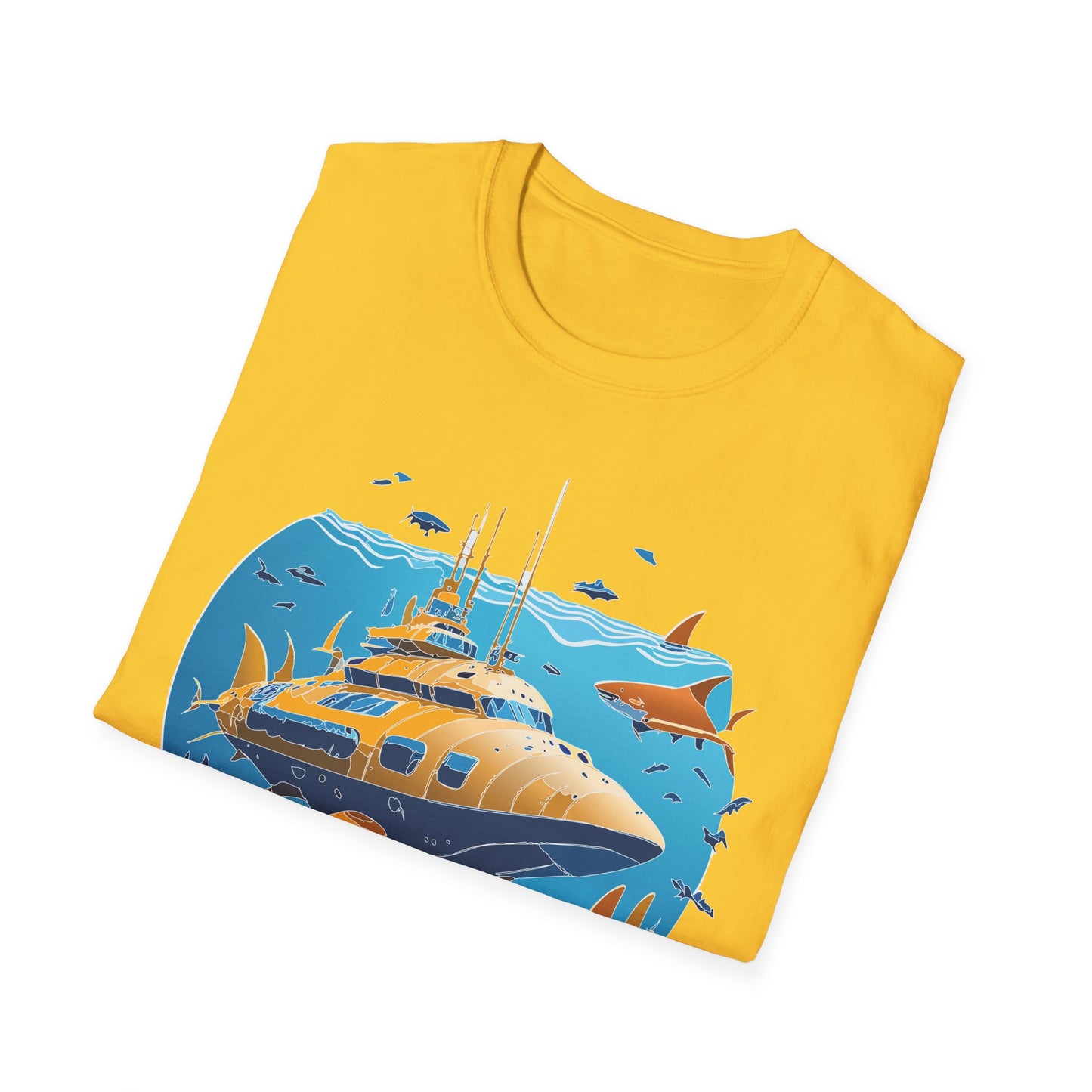 Ocean Tee Shirt, Ocean Shirt, Shirt with Ocean, U boat Tees, Shirt with U-Boat