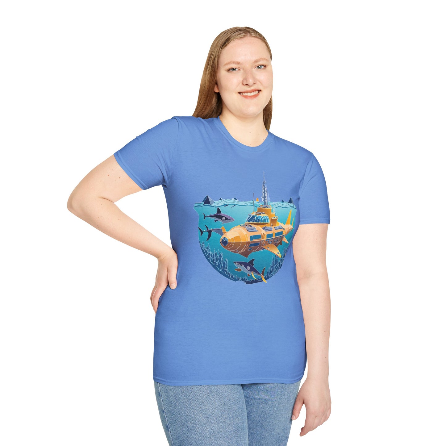 Ocean Tee Shirt, Ocean Shirt, Shirt with Ocean, U boat Tees, Shirt with U-Boat