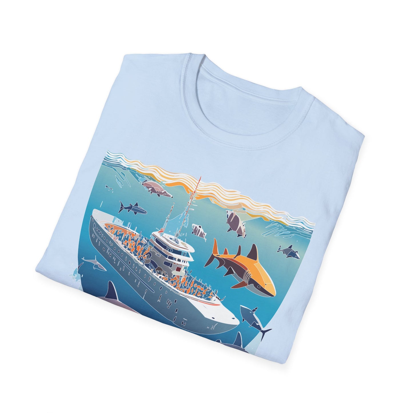 Ocean Tee Shirt, Ocean Shirt, Shirt with Ocean, U boat Tees, Shirt with U-Boat