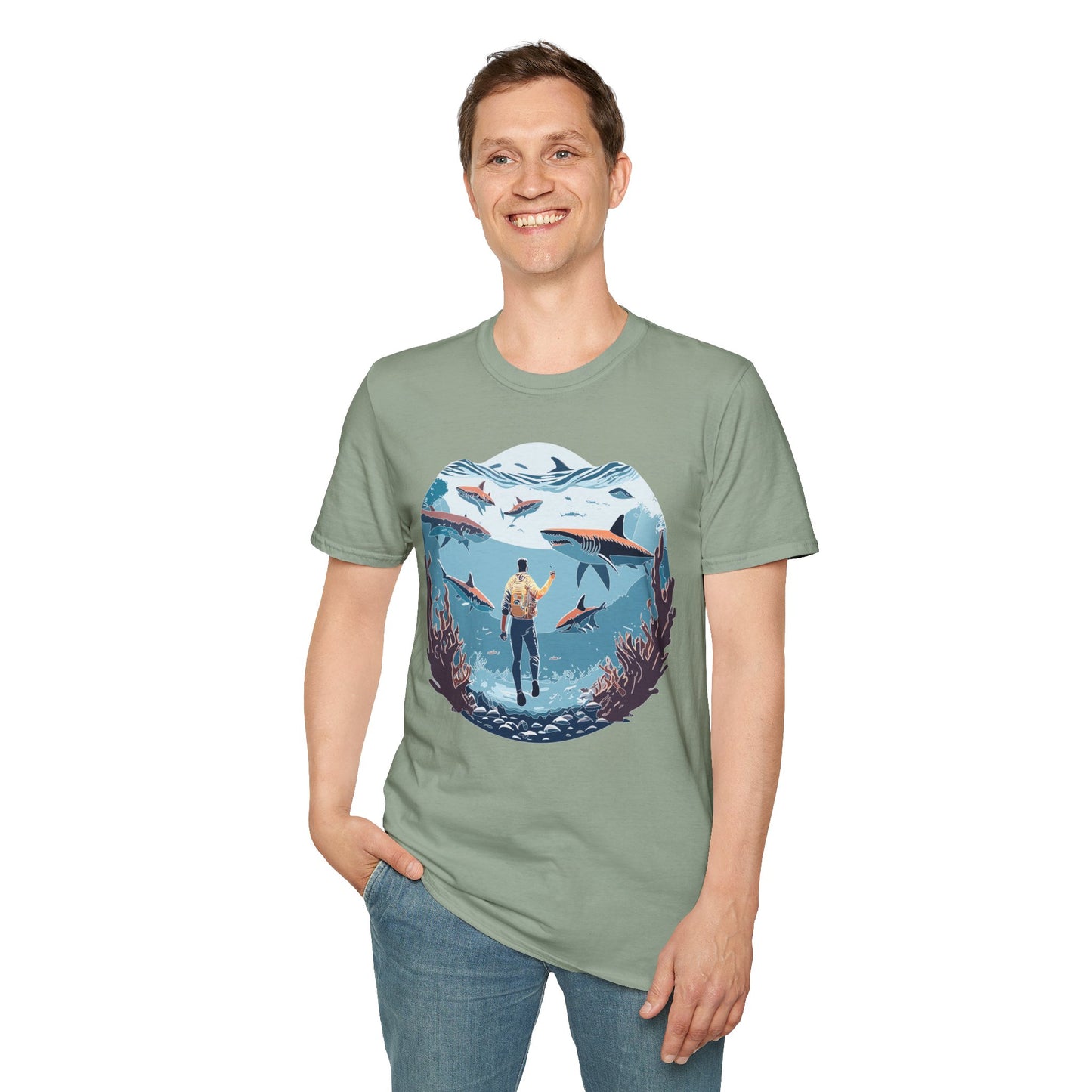 Ocean Tee Shirt, Ocean Shirt, Shirt with Ocean, U boat Tees, Shirt with U-Boat