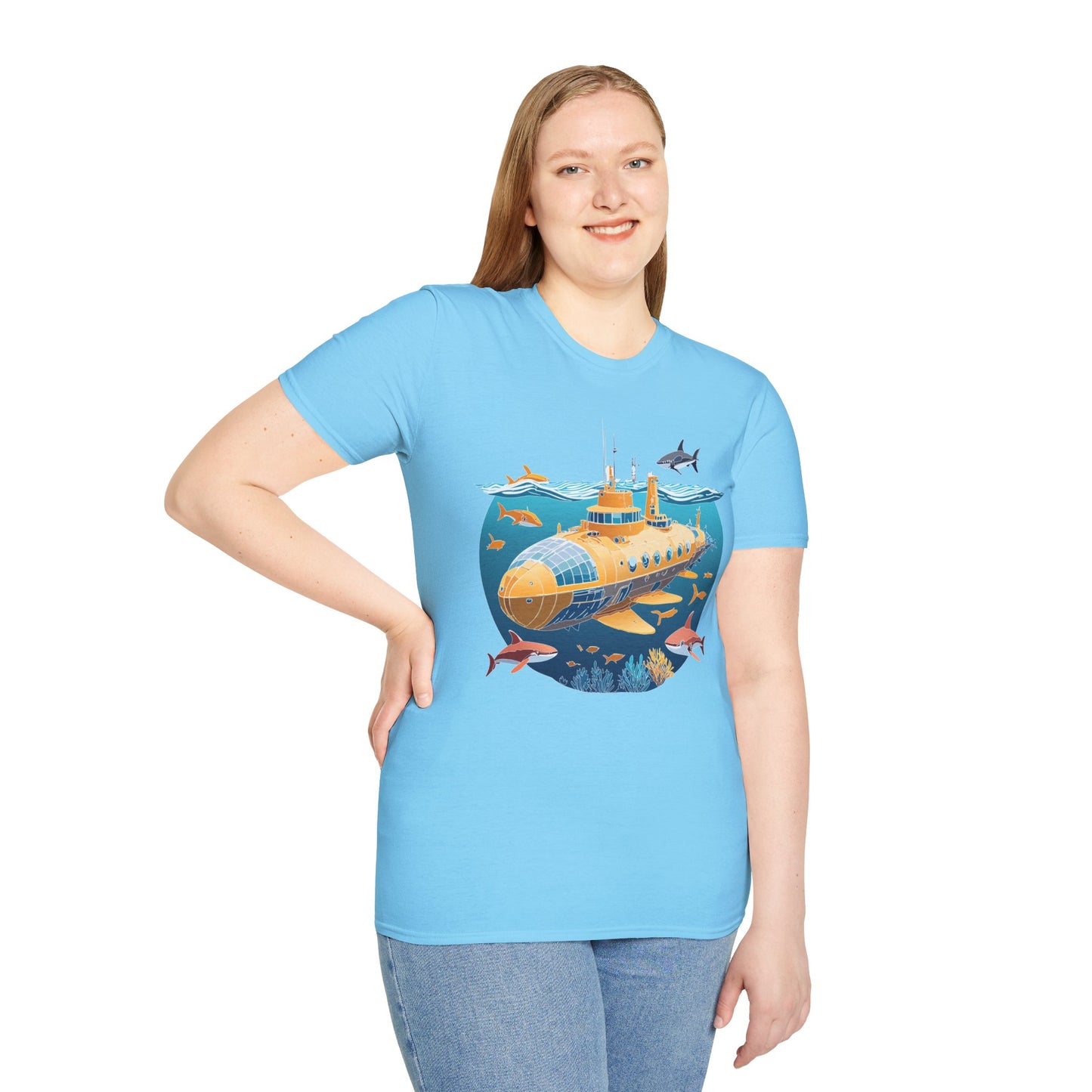 Ocean Tee Shirt, Ocean Shirt, Shirt with Ocean, U boat Tees, Shirt with U-Boat