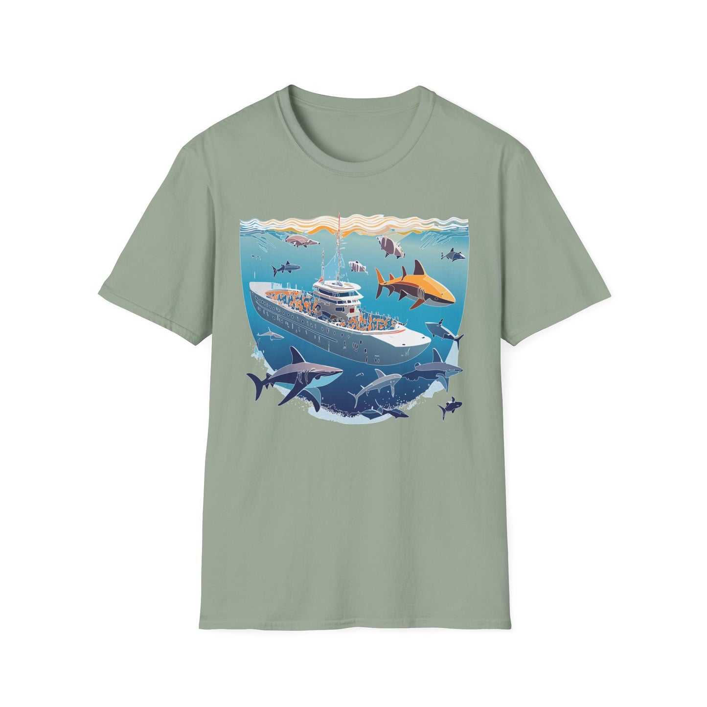 Ocean Tee Shirt, Ocean Shirt, Shirt with Ocean, U boat Tees, Shirt with U-Boat