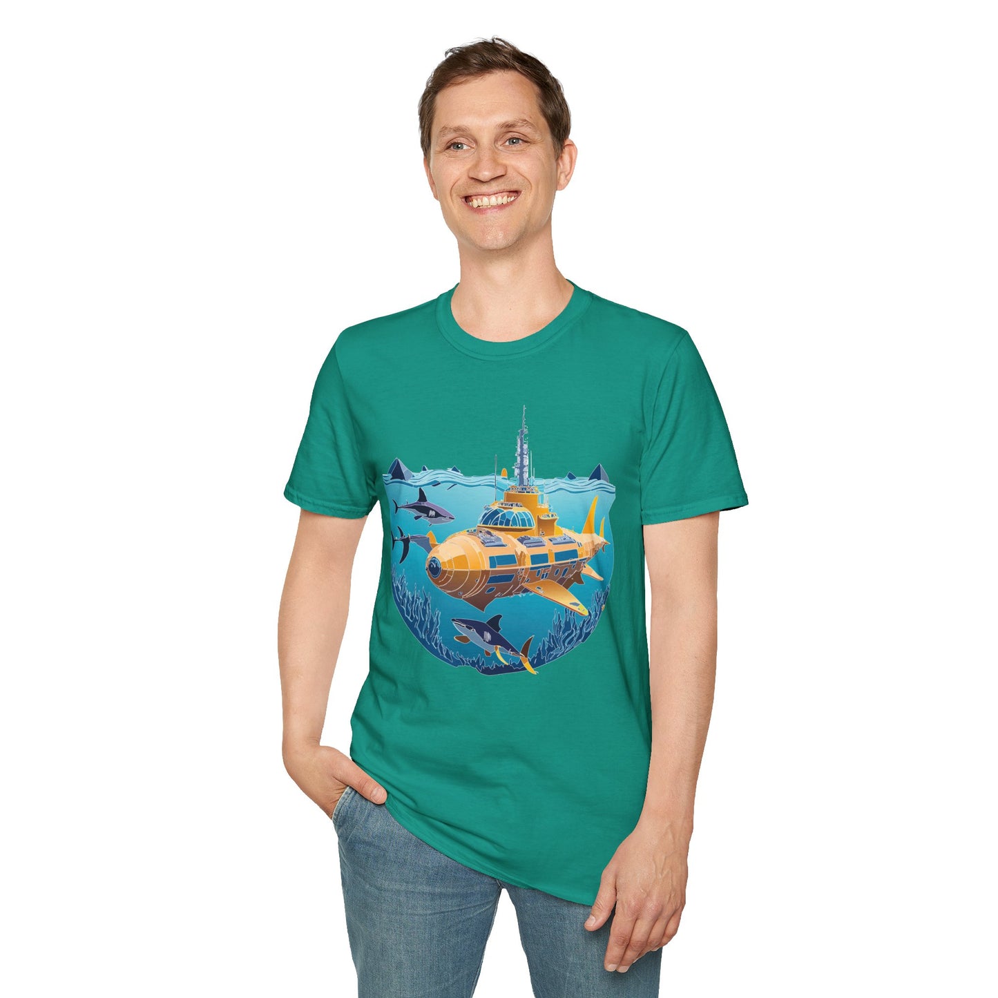 Ocean Tee Shirt, Ocean Shirt, Shirt with Ocean, U boat Tees, Shirt with U-Boat