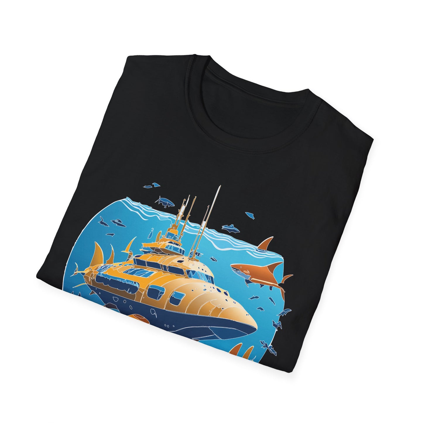 Ocean Tee Shirt, Ocean Shirt, Shirt with Ocean, U boat Tees, Shirt with U-Boat