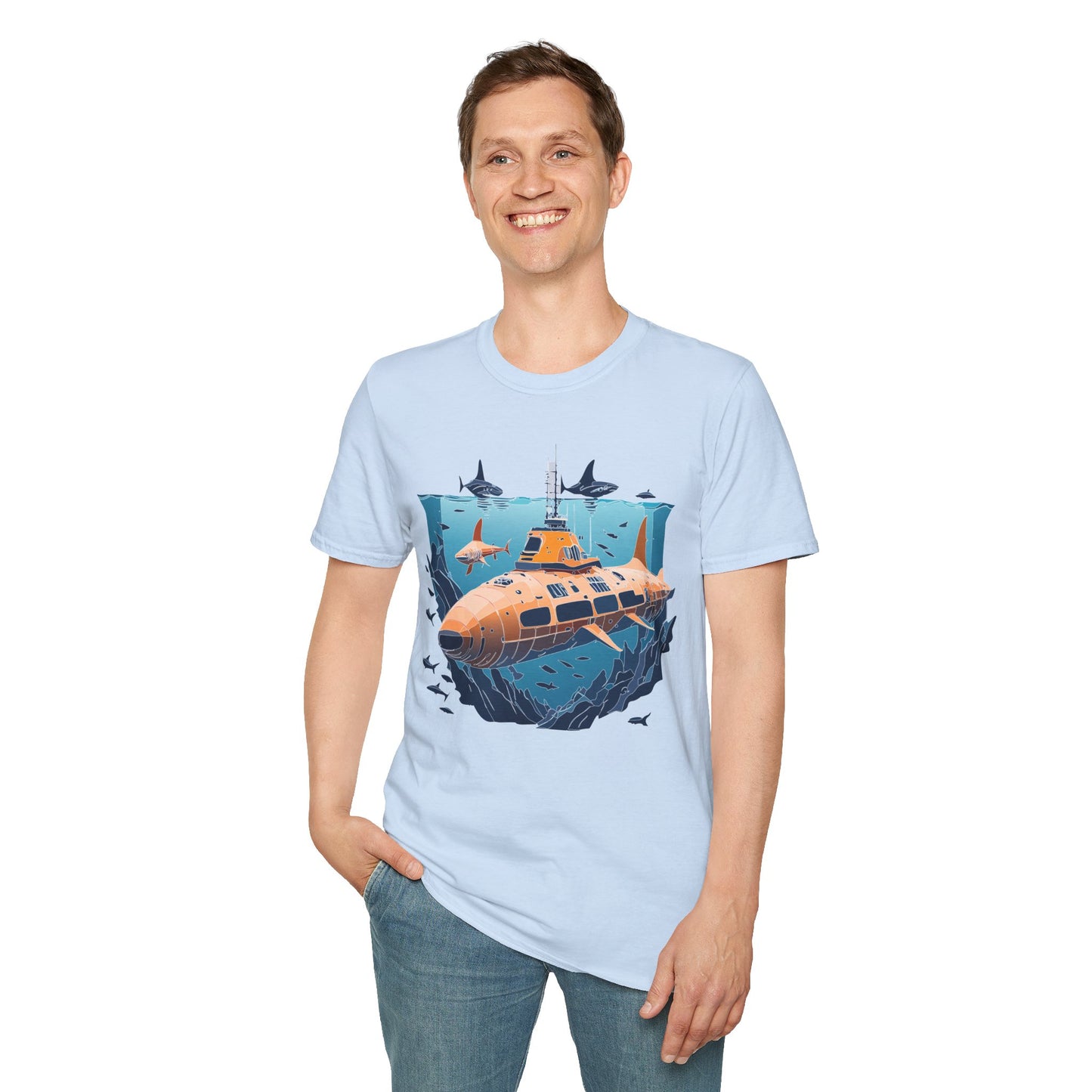 Ocean Tee Shirt, Ocean Shirt, Shirt with Ocean, U boat Tees, Shirt with U-Boat