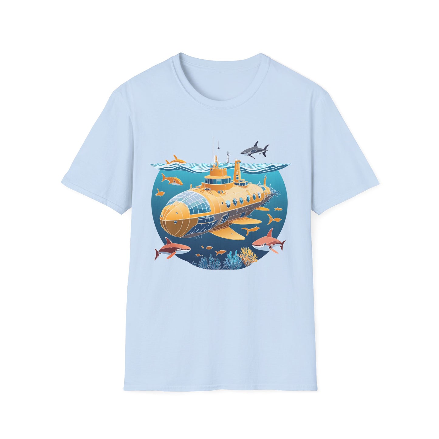 Ocean Tee Shirt, Ocean Shirt, Shirt with Ocean, U boat Tees, Shirt with U-Boat