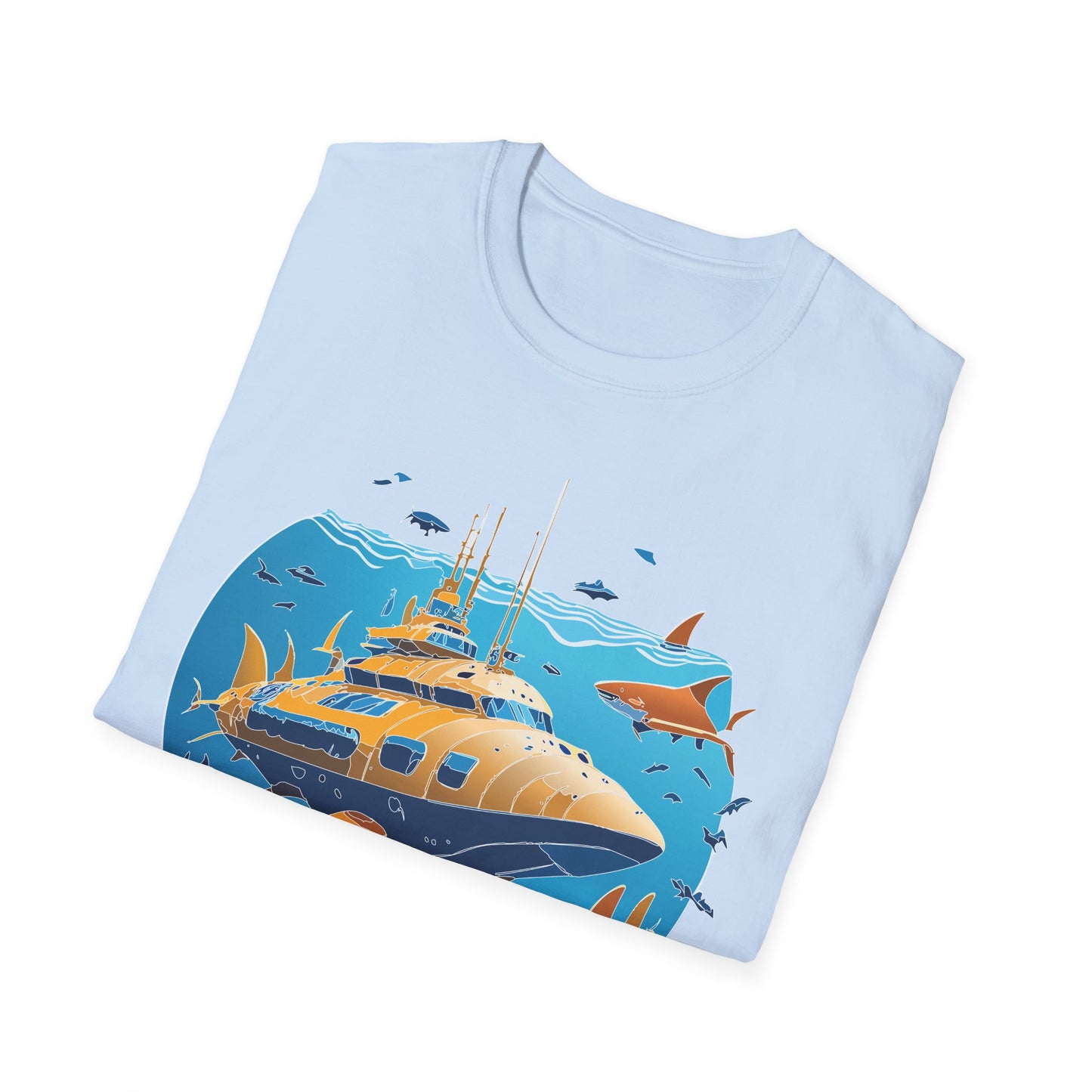 Ocean Tee Shirt, Ocean Shirt, Shirt with Ocean, U boat Tees, Shirt with U-Boat