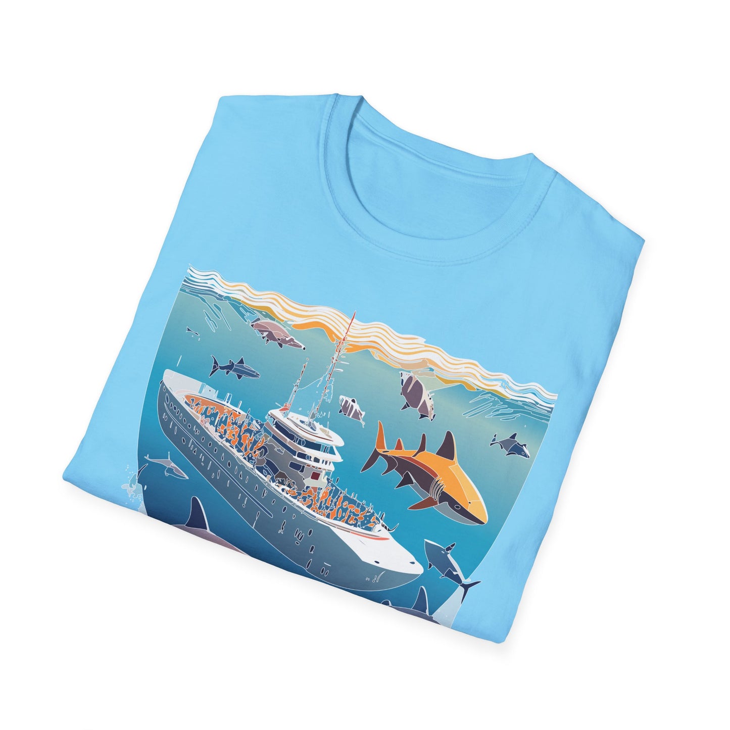 Ocean Tee Shirt, Ocean Shirt, Shirt with Ocean, U boat Tees, Shirt with U-Boat