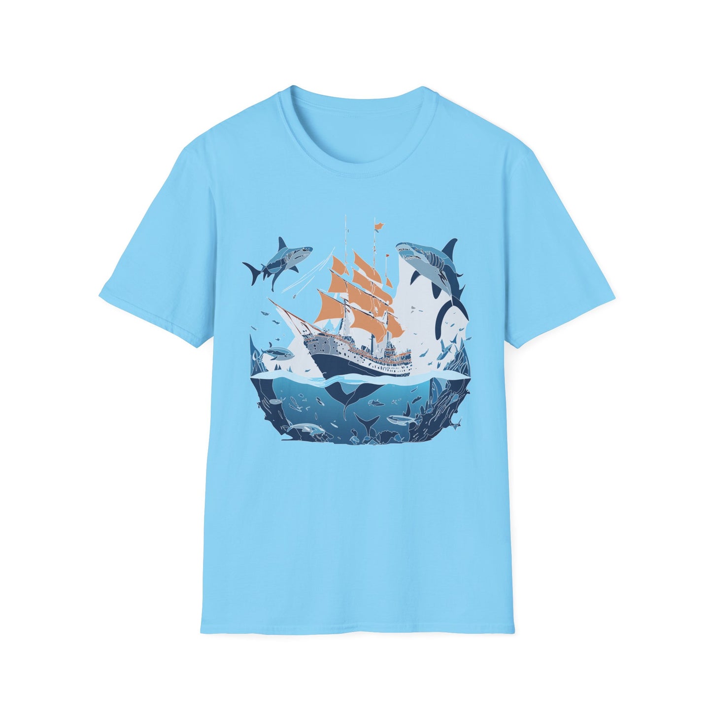 Ocean Tee Shirt, Ocean Shirt, Shirt with Ocean, U boat Tees, Shirt with U-Boat