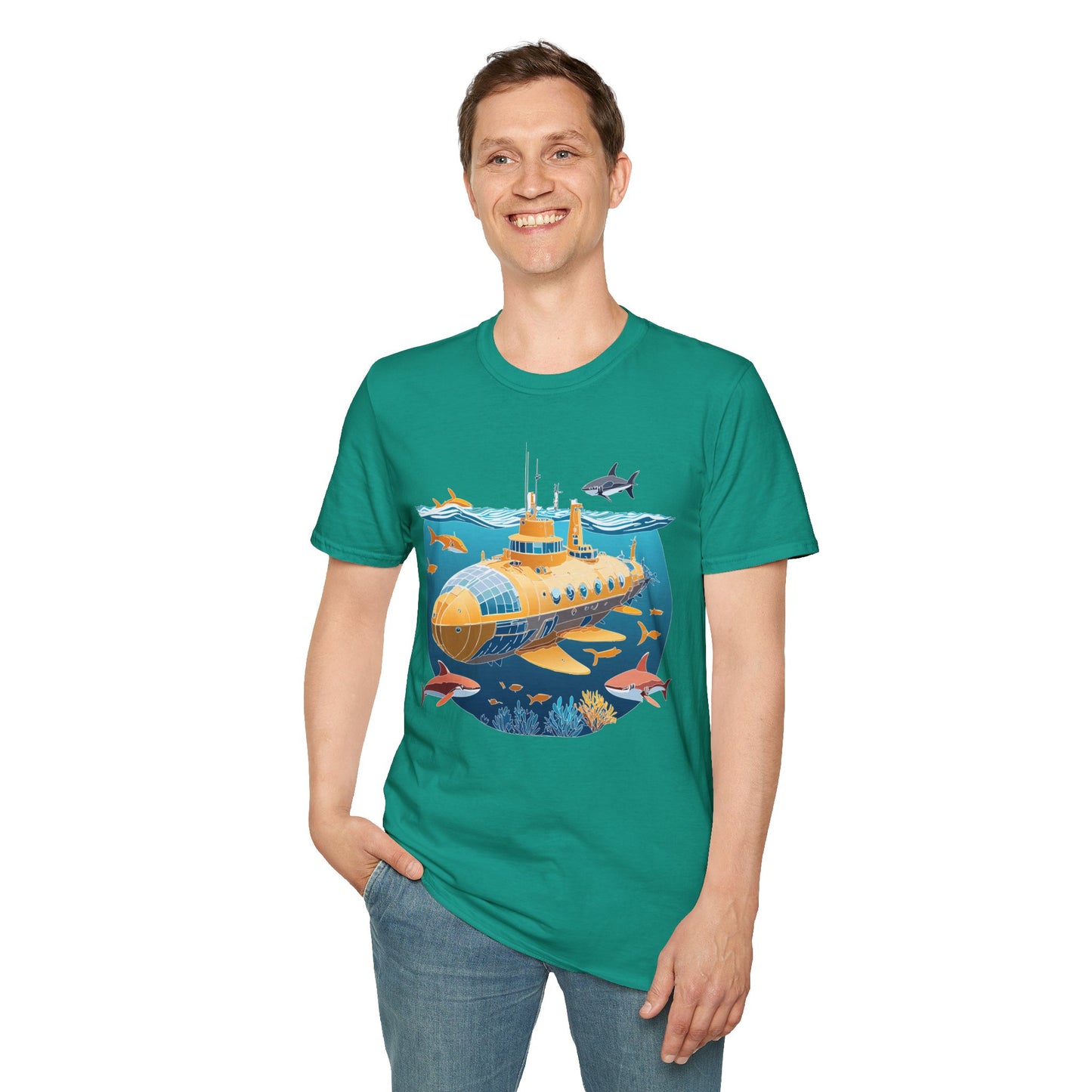 Ocean Tee Shirt, Ocean Shirt, Shirt with Ocean, U boat Tees, Shirt with U-Boat