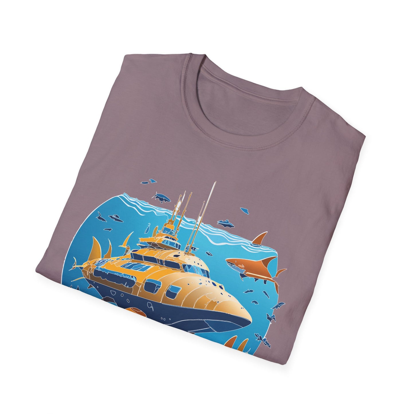 Ocean Tee Shirt, Ocean Shirt, Shirt with Ocean, U boat Tees, Shirt with U-Boat
