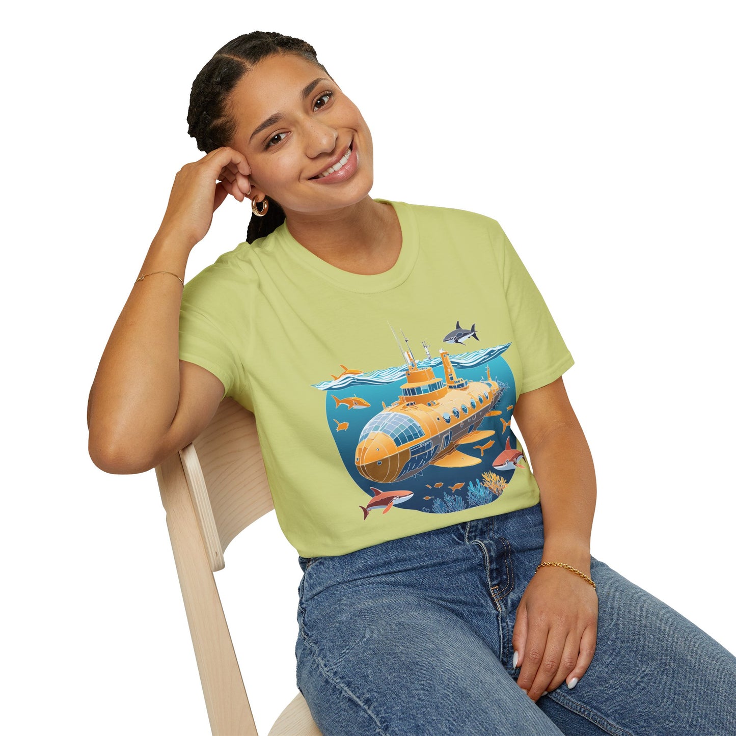Ocean Tee Shirt, Ocean Shirt, Shirt with Ocean, U boat Tees, Shirt with U-Boat