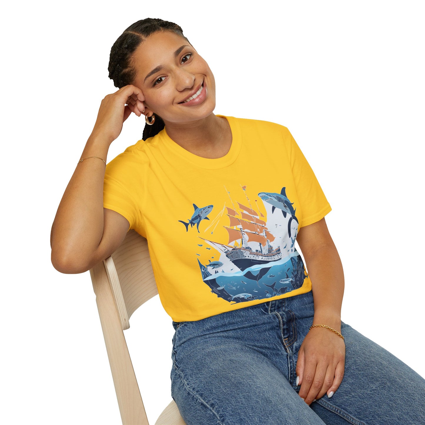 Ocean Tee Shirt, Ocean Shirt, Shirt with Ocean, U boat Tees, Shirt with U-Boat