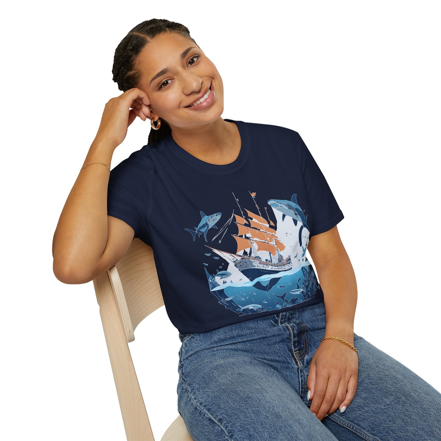 Ocean Tee Shirt, Ocean Shirt, Shirt with Ocean, U boat Tees, Shirt with U-Boat