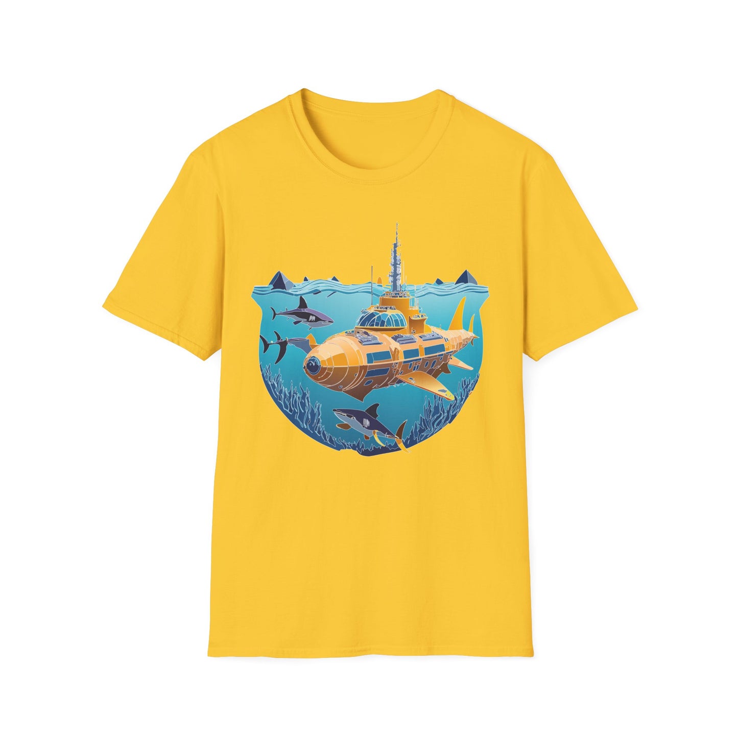 Ocean Tee Shirt, Ocean Shirt, Shirt with Ocean, U boat Tees, Shirt with U-Boat