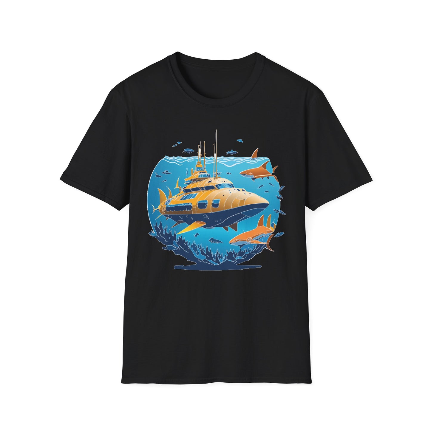 Ocean Tee Shirt, Ocean Shirt, Shirt with Ocean, U boat Tees, Shirt with U-Boat
