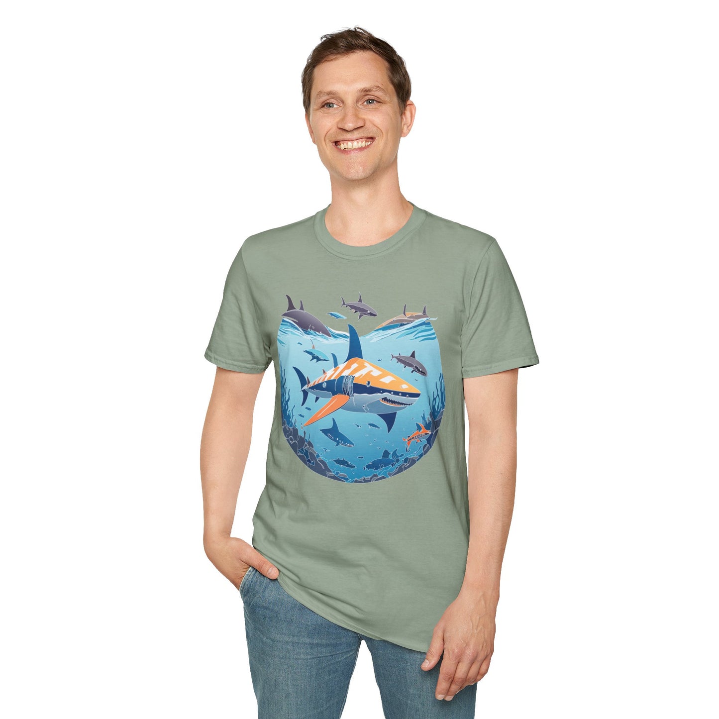 Ocean Tee Shirt, Ocean Shirt, Shirt with Ocean, U boat Tees, Shirt with U-Boat