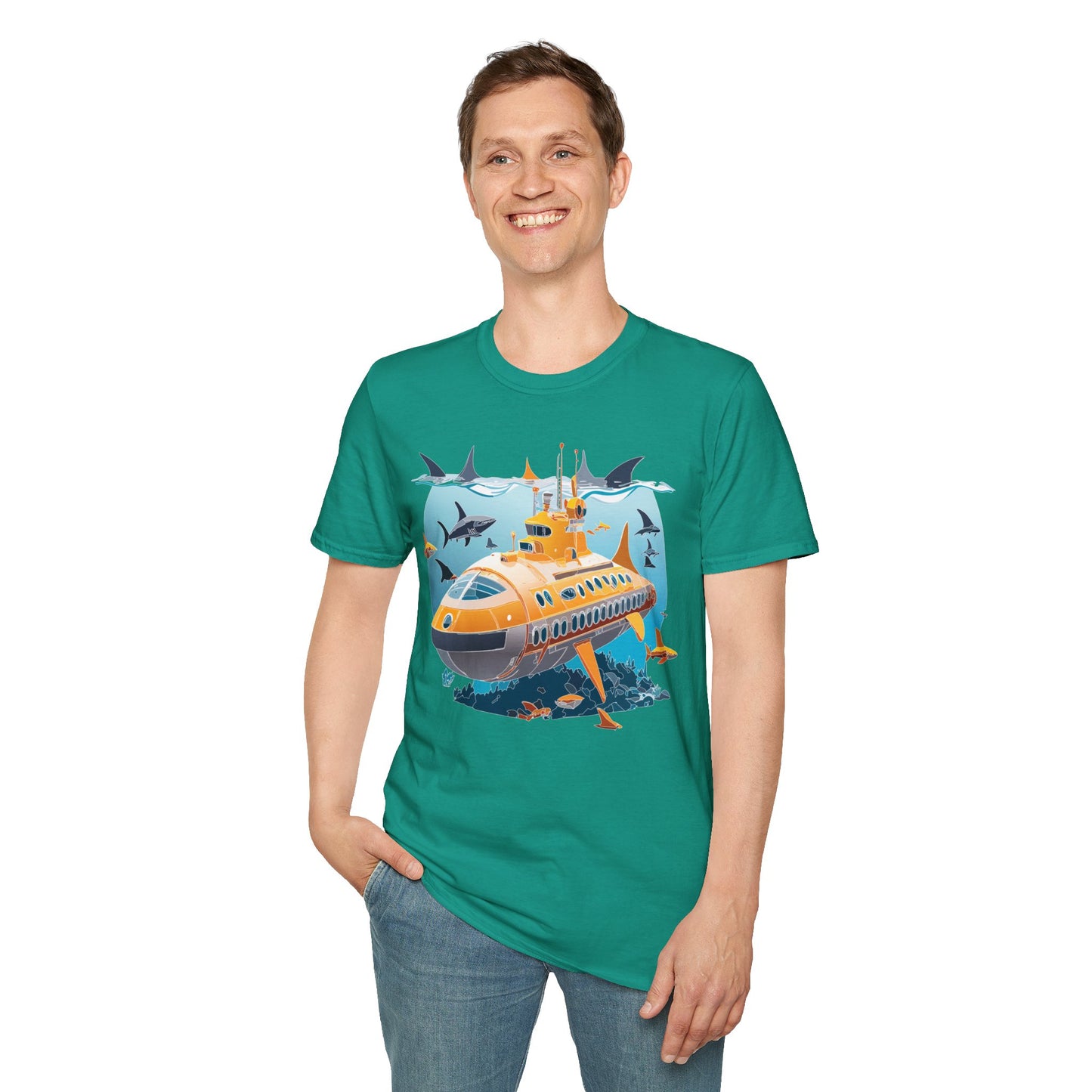 Ocean Tee Shirt, Ocean Shirt, Shirt with Ocean, U boat Tees, Shirt with U-Boat